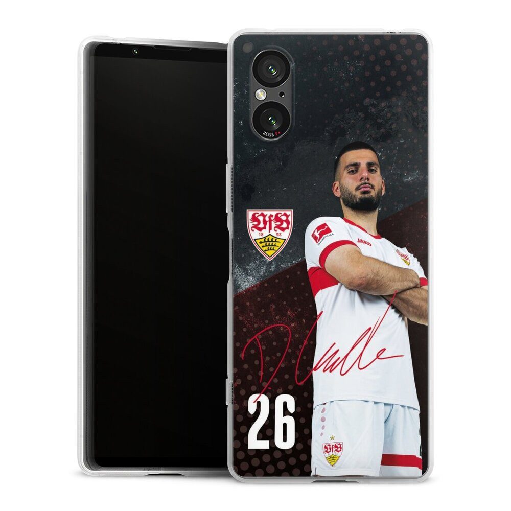 DeinDesign Handyhülle VfB Stuttgart Deniz Undav Offizielles Lizenzprodukt Deniz Undav 24/25, Sony Xperia 5 V Silikon Hülle Bumper Case Handy Schutzhülle