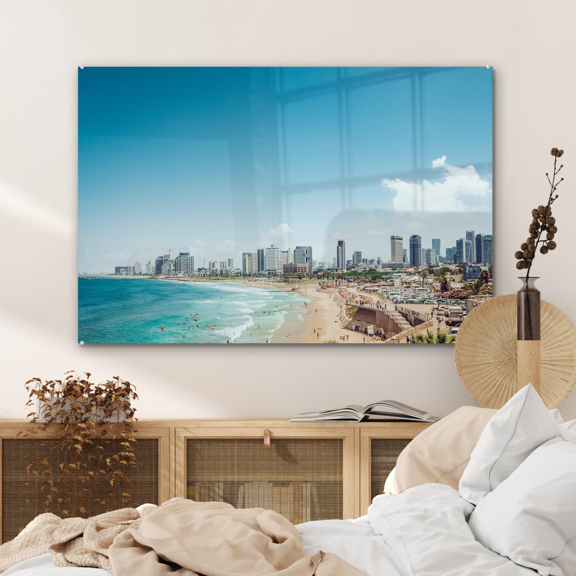 (1 in Acrylglasbilder St), Schlafzimmer Wohnzimmer Strand MuchoWow Acrylglasbild Israel, &