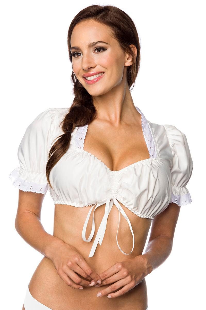 Dirndline Damen Dirndlbluse - Klassische Trachtenbluse Für Oktoberfest