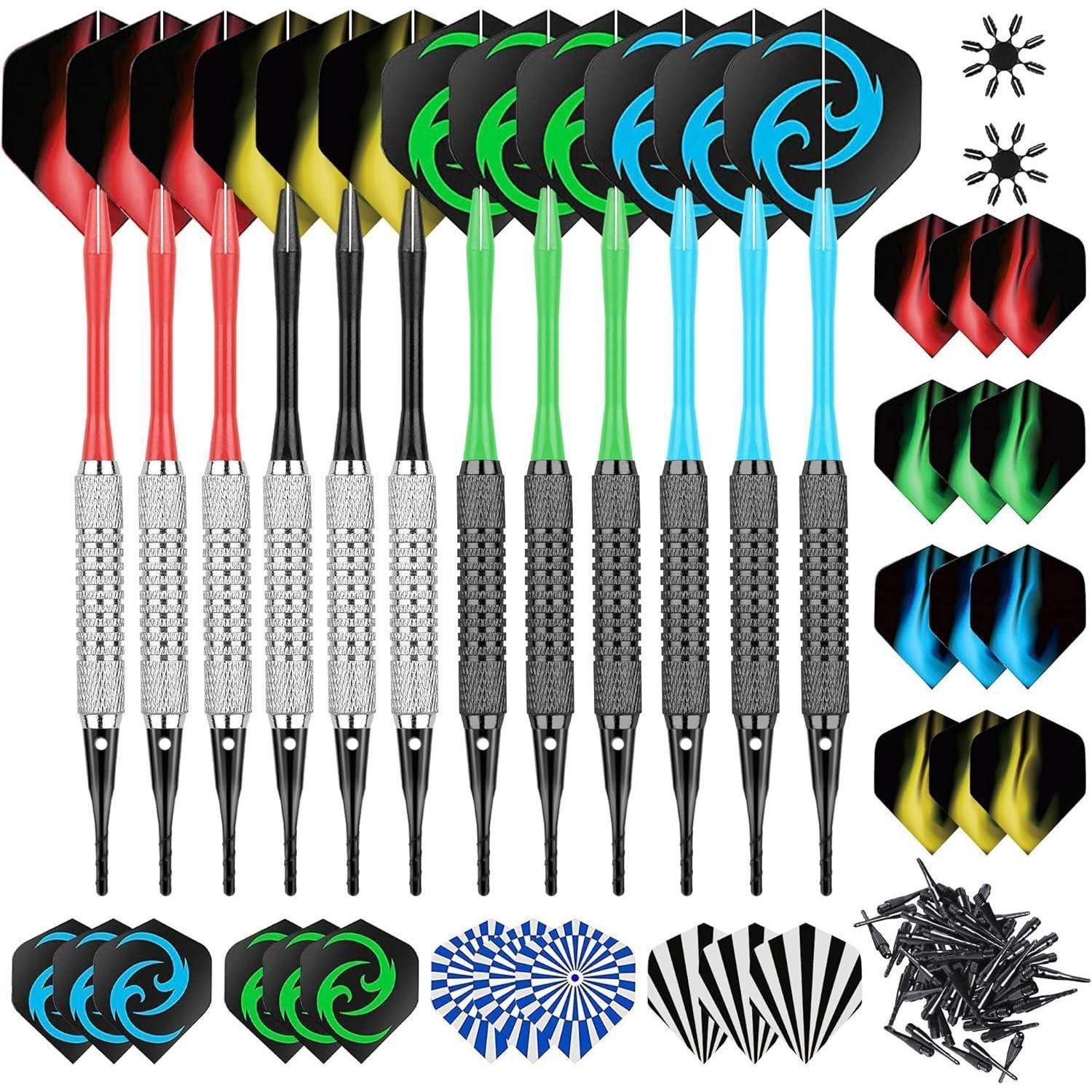 LuxusKollektion Softdarts Softdartpfeile Set 16g mit PVC Schäften und Zubehör