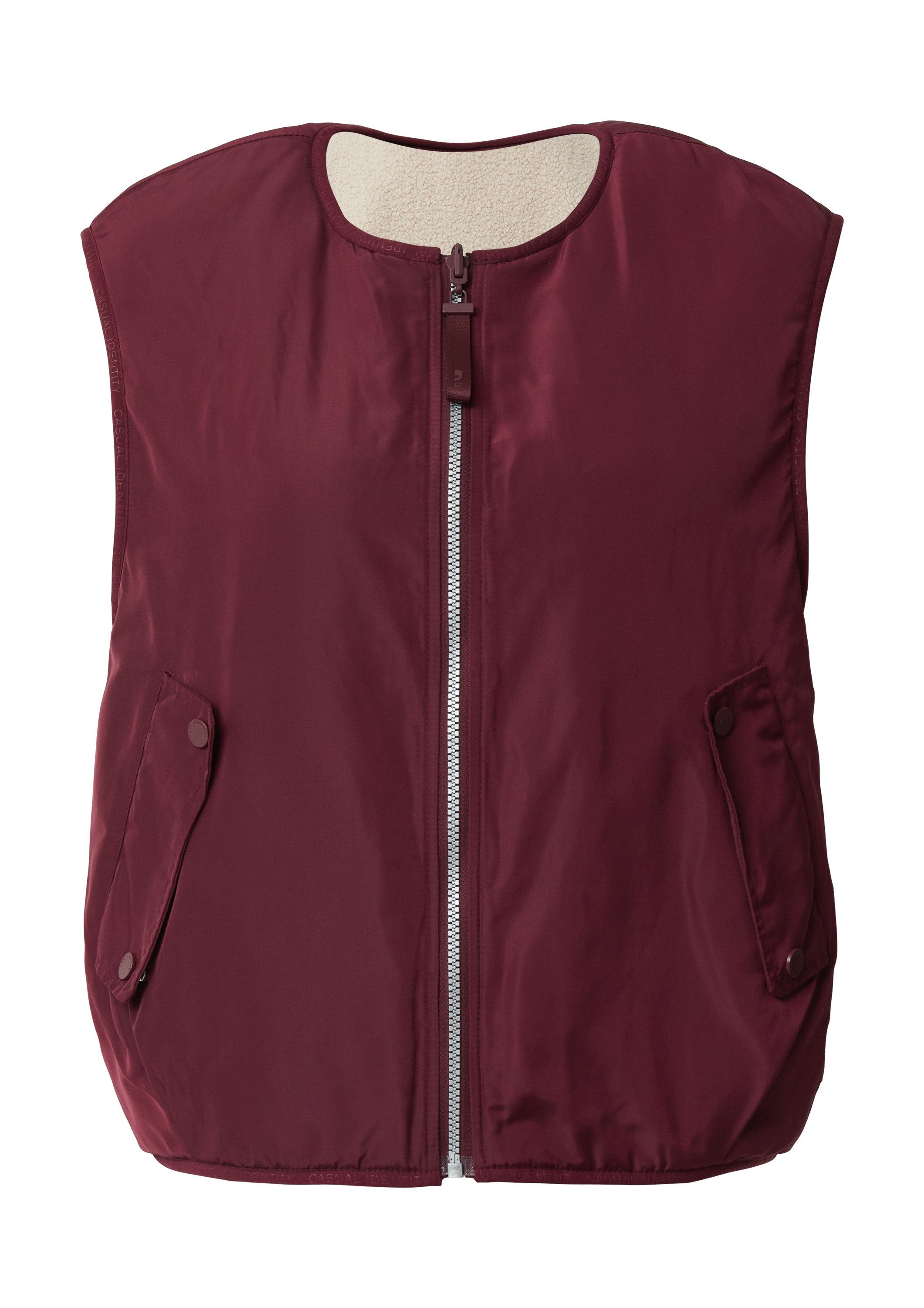 comma Outdoorjacke Outdoor-Weste Wendeweste mit Teddyfell günstig online kaufen