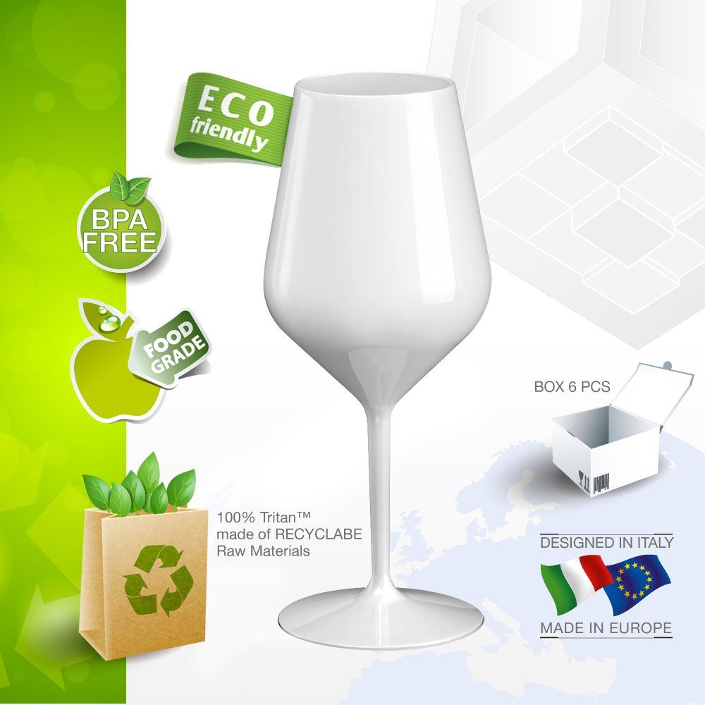 Doimoflair Weinglas DoimoFlair Weingläser aus Kunststoff bruchsicher Plastik, 6-tlg.