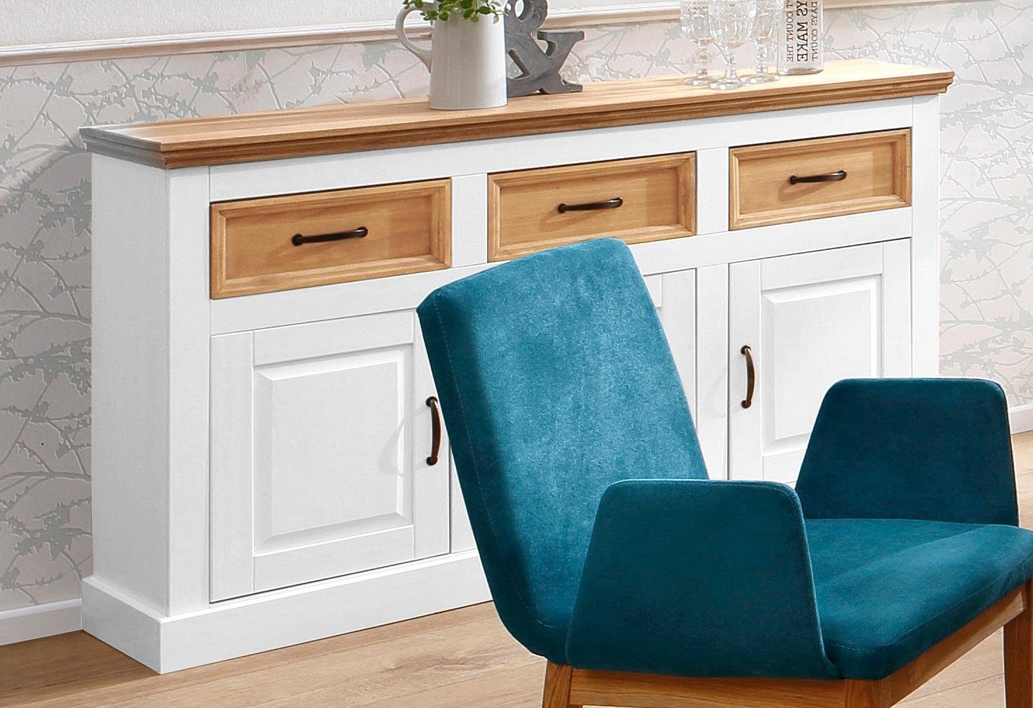 OTTO home Sideboard Selma, Kommode aus massivem Kiefernholz, Breite 145 cm