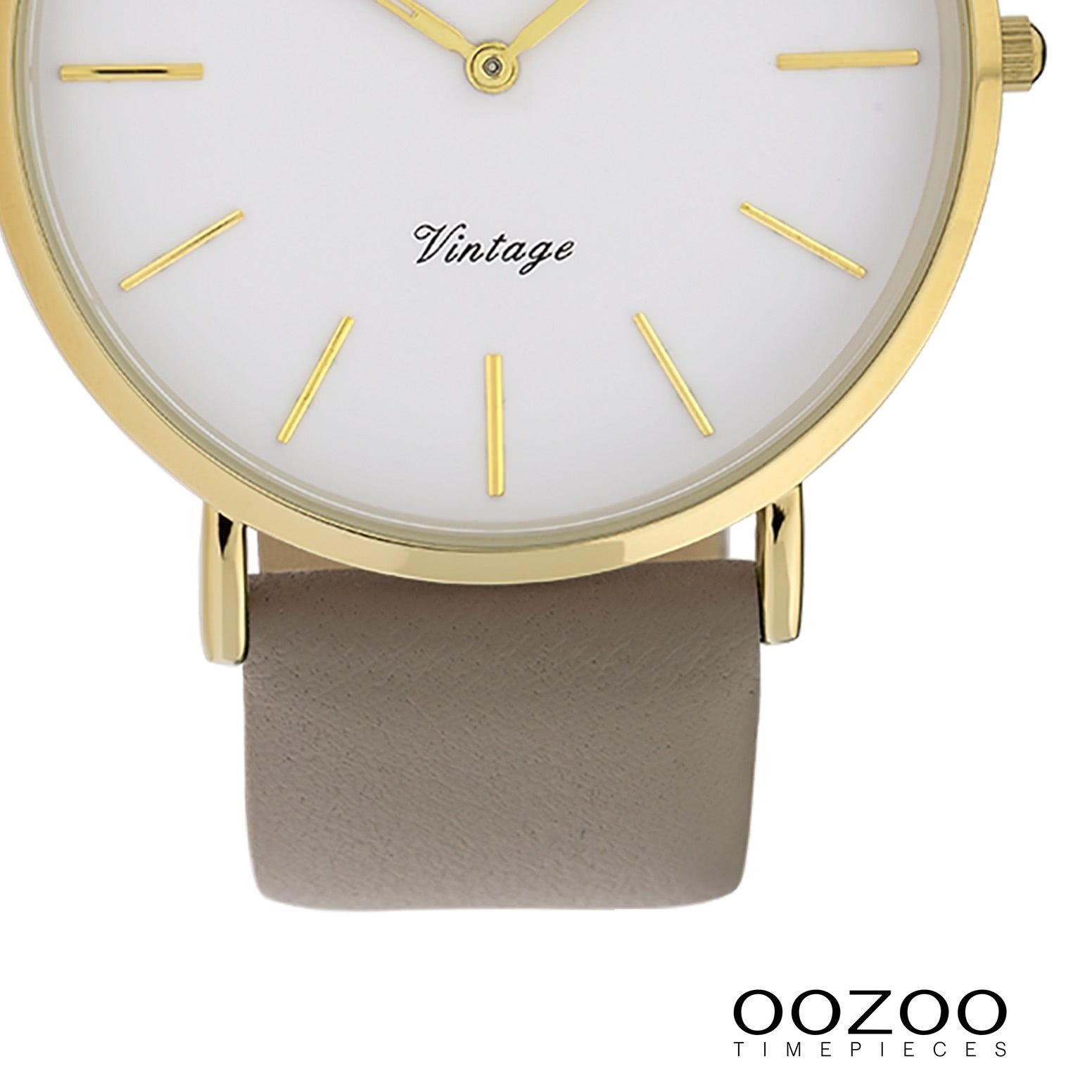 OOZOO Quarzuhr Oozoo rund, Damenuhr (ca. Slim Leder, Ultra Fashion-Style groß Damen Armbanduhr 40mm) Lederarmband