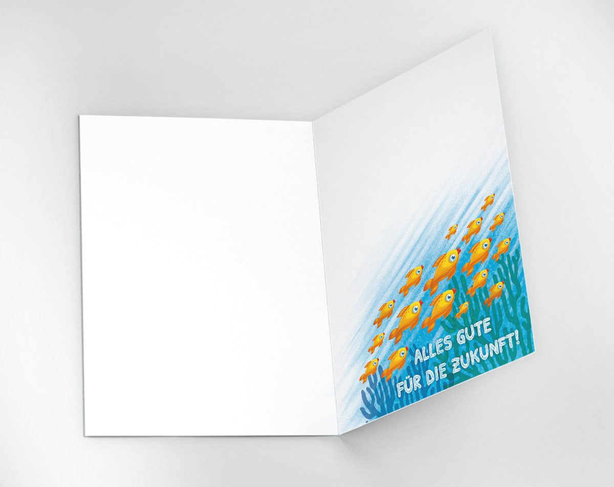 JUNAPACK Abschiedskarte mit Umschlag XXL A4 lustige Klappkarte Jobwechsel Kündigung Kollegen, Witzige A4-Klappkarte mit UV-Lack, viel Platz und passendem Umschlag