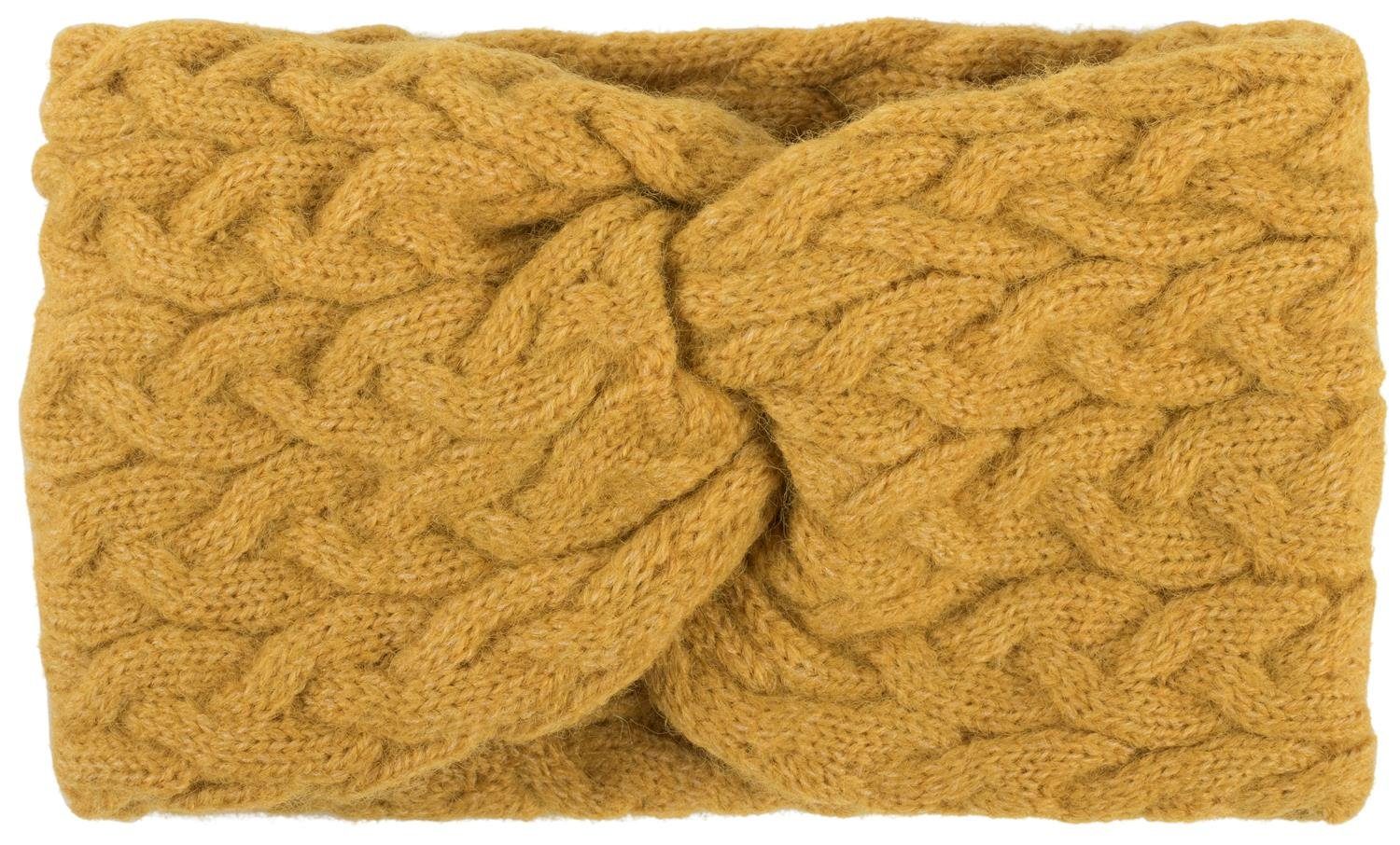 styleBREAKER Stirnband Strick Stirnband mit Zopfmuster und Twist Knoten (1- günstig online kaufen