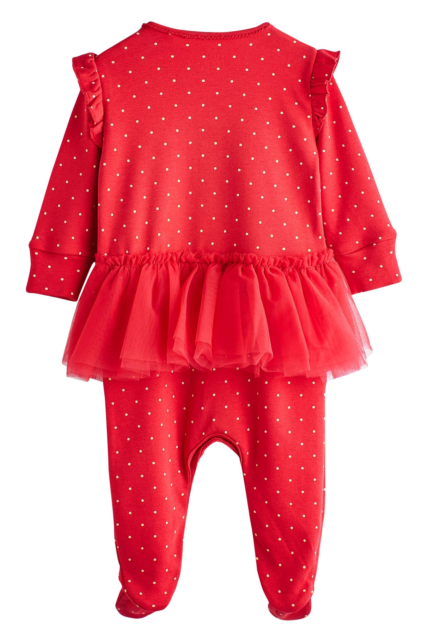 Next (1-tlg) Schlafoverall Weihnachtsmotiv Baby-Schlafanzug mit und Tutu
