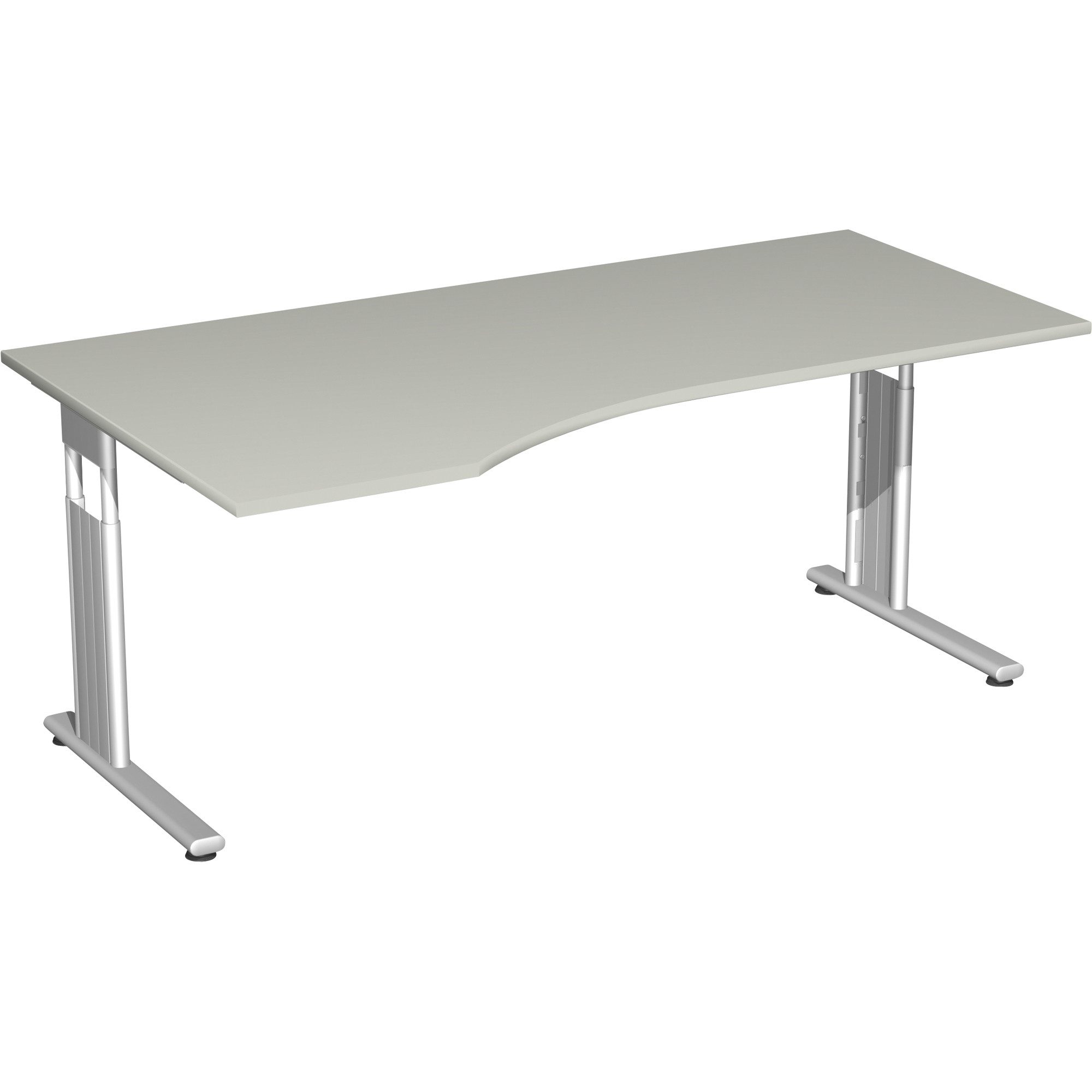 geramöbel Schreibtisch Schreibtisch Flex links S-617306-LS C-Fuß lichtgrau/silber