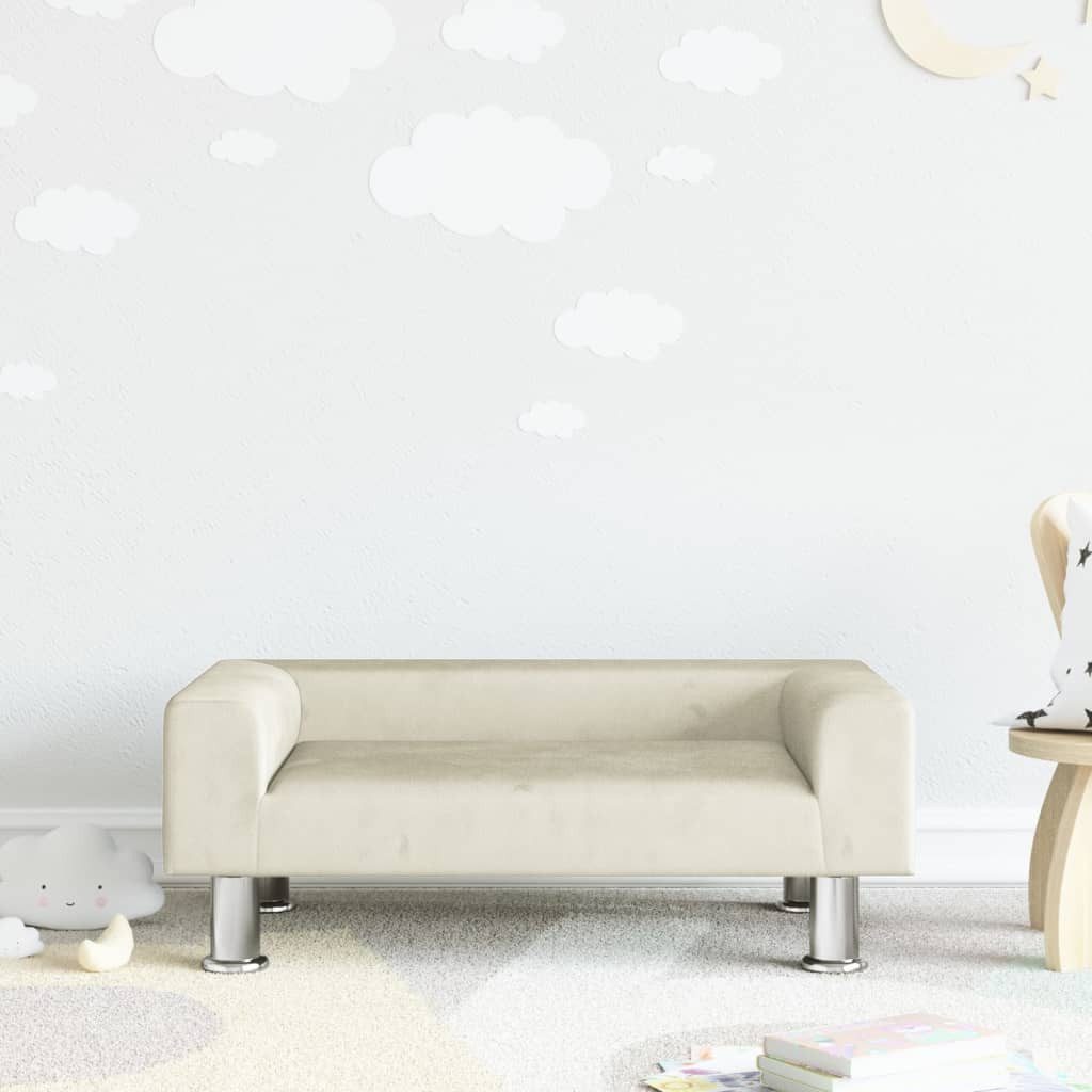 vidaXL Kindersofa, Kindersofa Creme 70x45x26,5 cm Samt