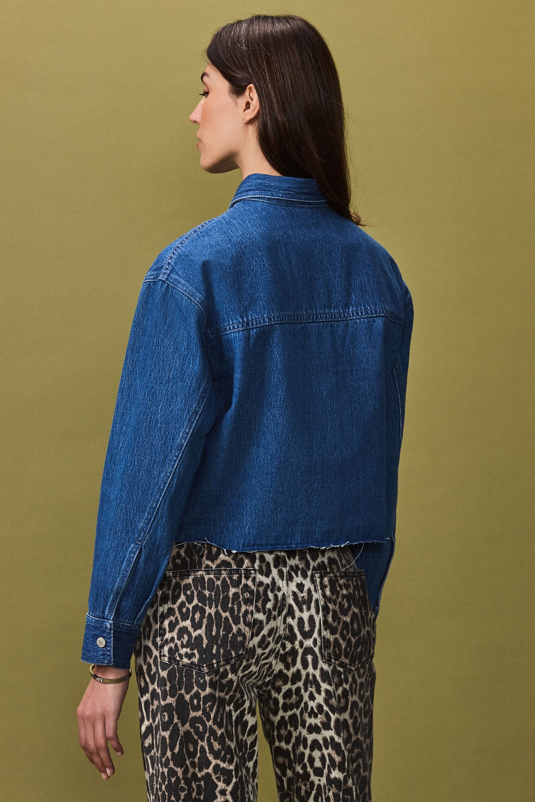 Next Jeanshemd Verkürztes Denimhemd mit unversäumten günstig online kaufen