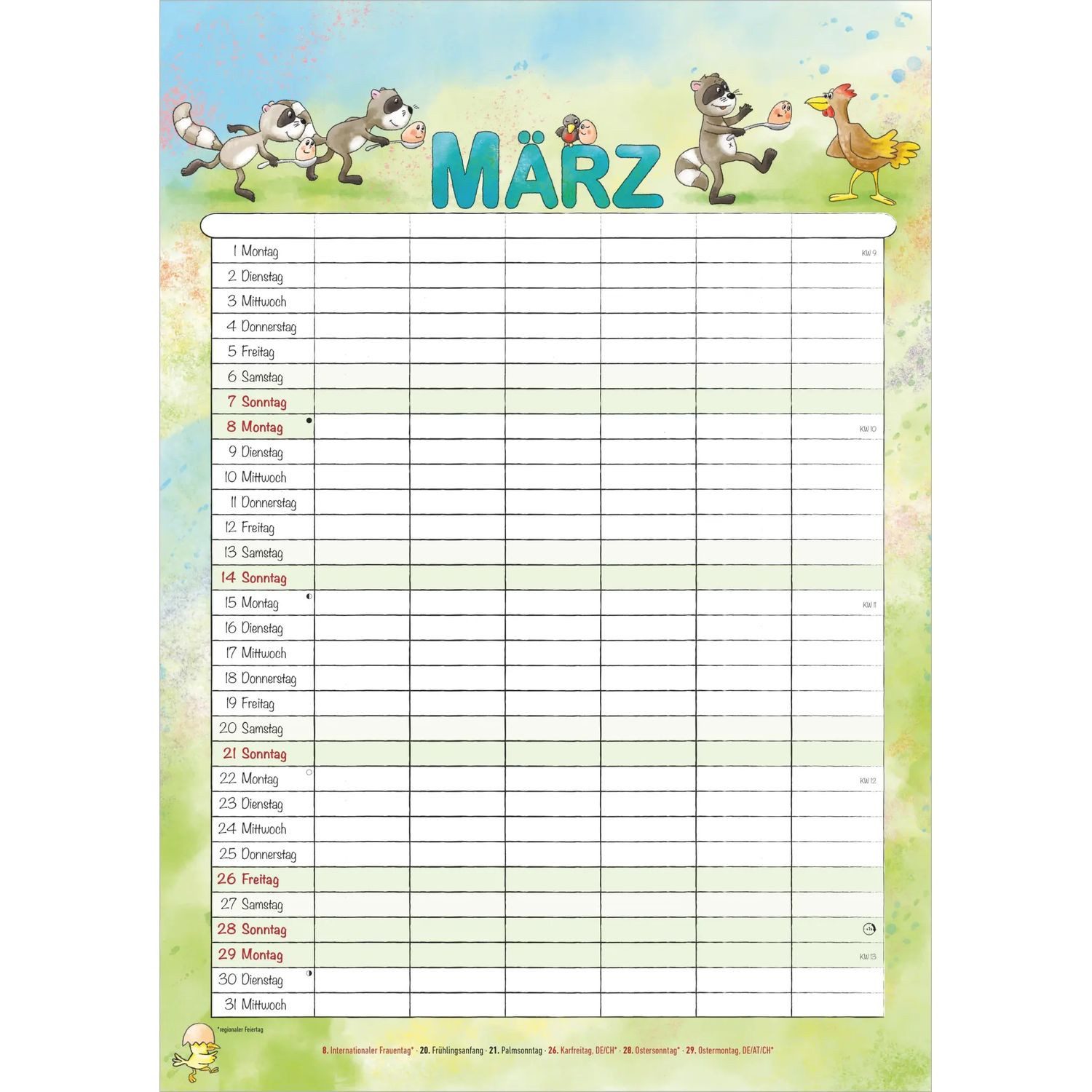 Wandkalender Familienplaner Cartoon 2027 – Bild 4 von 4