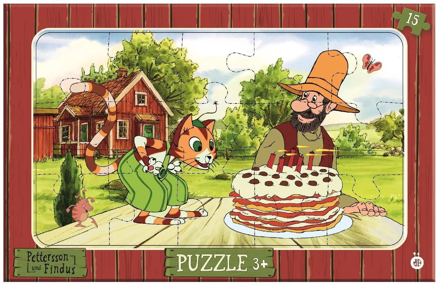 Trötsch Verlag Puzzle Rahmenpuzzle Pettersson und Findus 15-teilig, 15 Puzzleteile