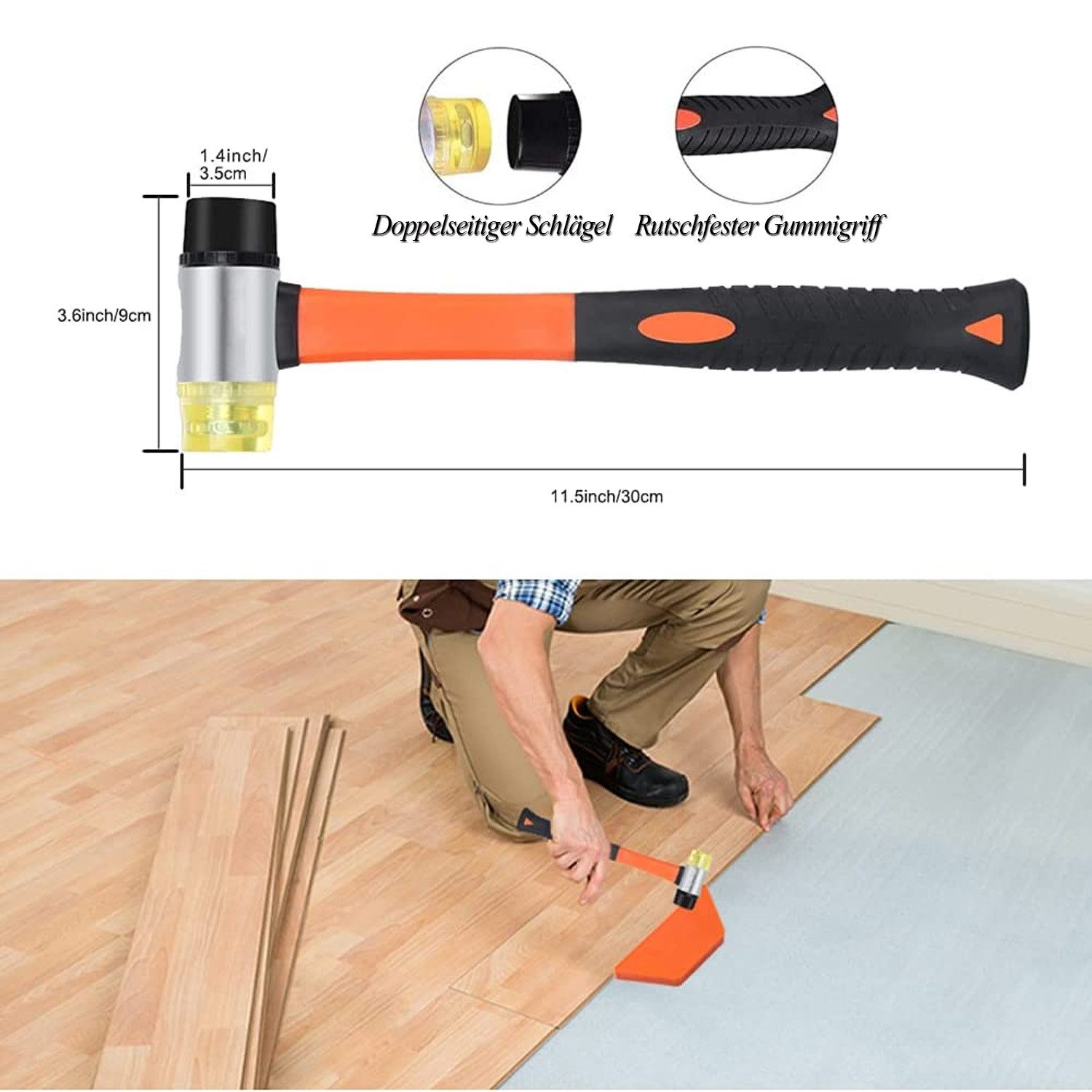 TUWENA Verlegeset Bodenbelag-Set, Laminat Holz Bodenbelag, Montageset, Universalwerkzeug für Laminate