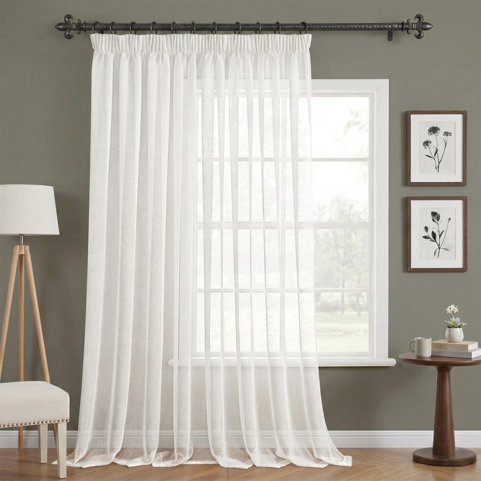 Lapalife Gardine Vorhänge Extra Breit 254 cm, Leicht Atmungsaktiv, Weiß Voile Gardinen, 1 Stück, Kräuselband & Stabtasche, für Wohnzimmer & Terrassentüren