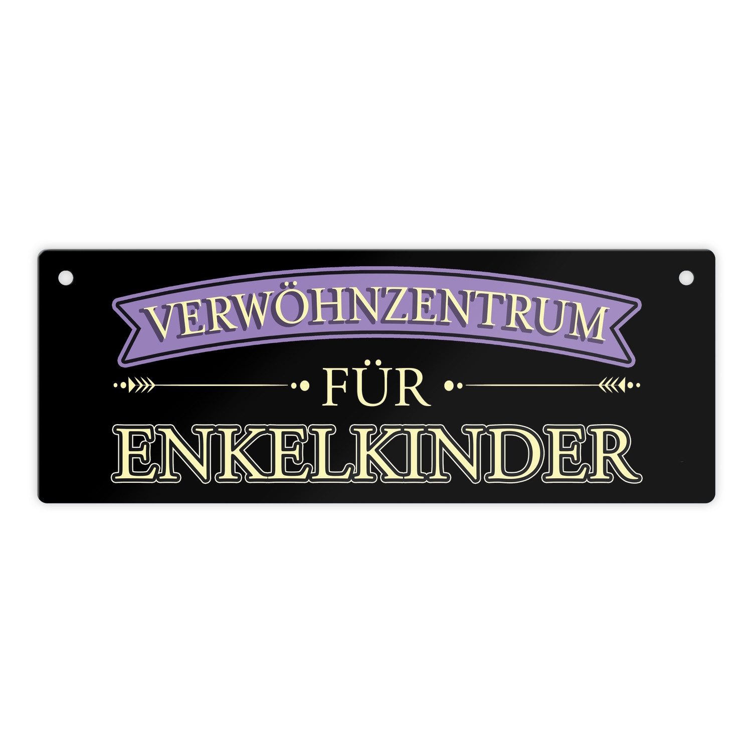 Metallschild Metallschild für Großeltern mit lustigem Spruch Verwöhnzentrum