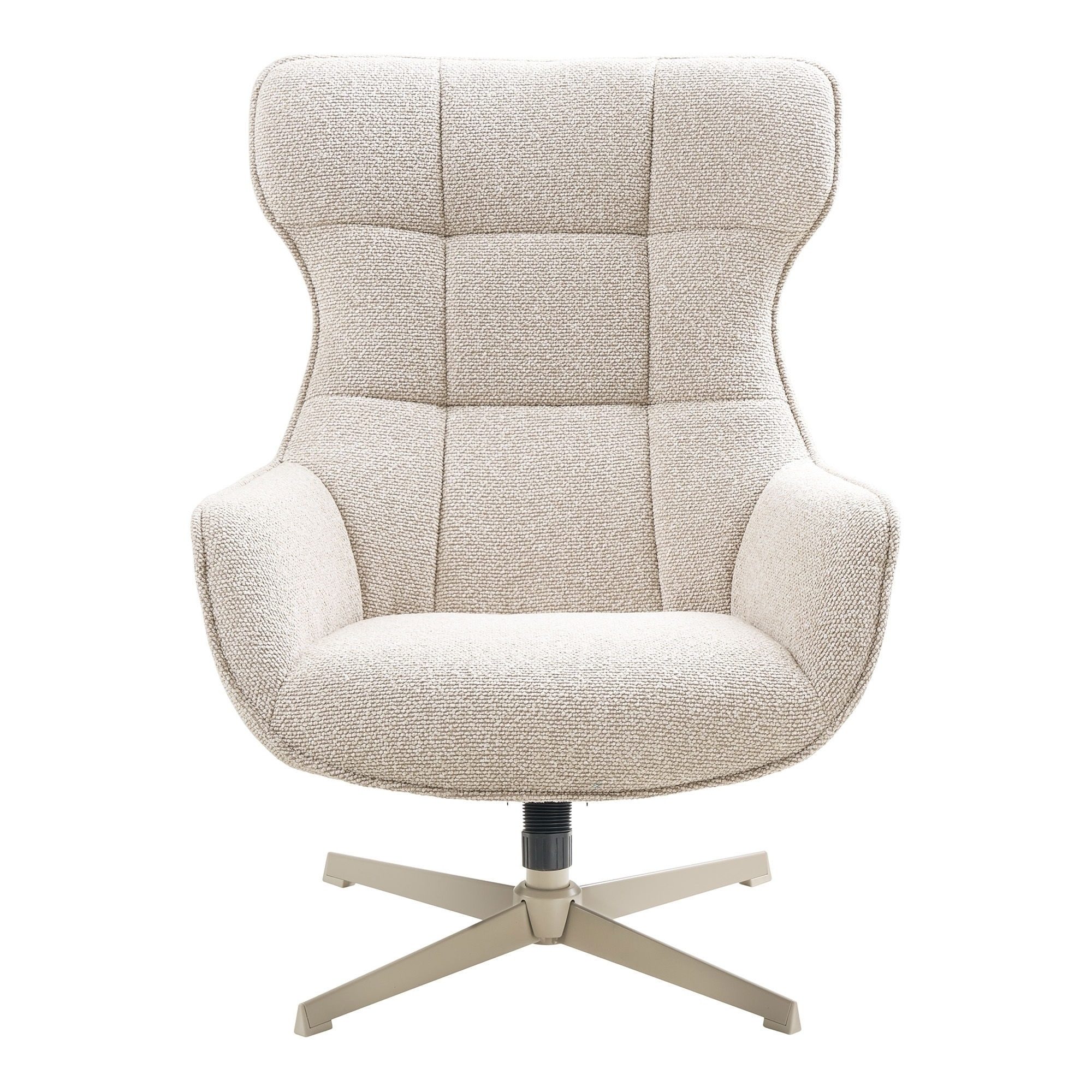 freiraum Loungesessel Turin, in creme, Stahl, Gewebe, Sperrholz - 86x100x76cm (BxHxT)
