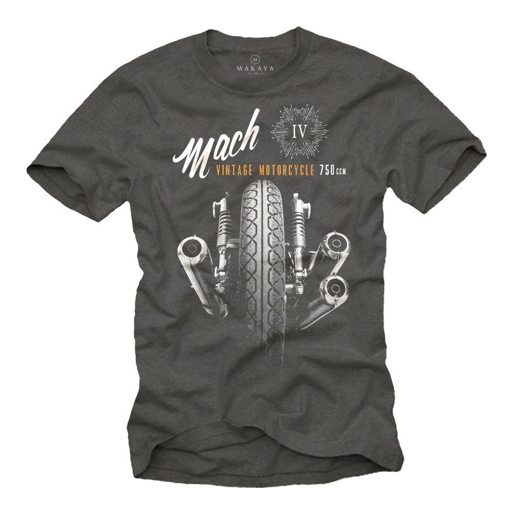 T-Shirt Herren Mach 4 Aufdruck Vintage Motorrad Bekleidung Männer Geschenke
