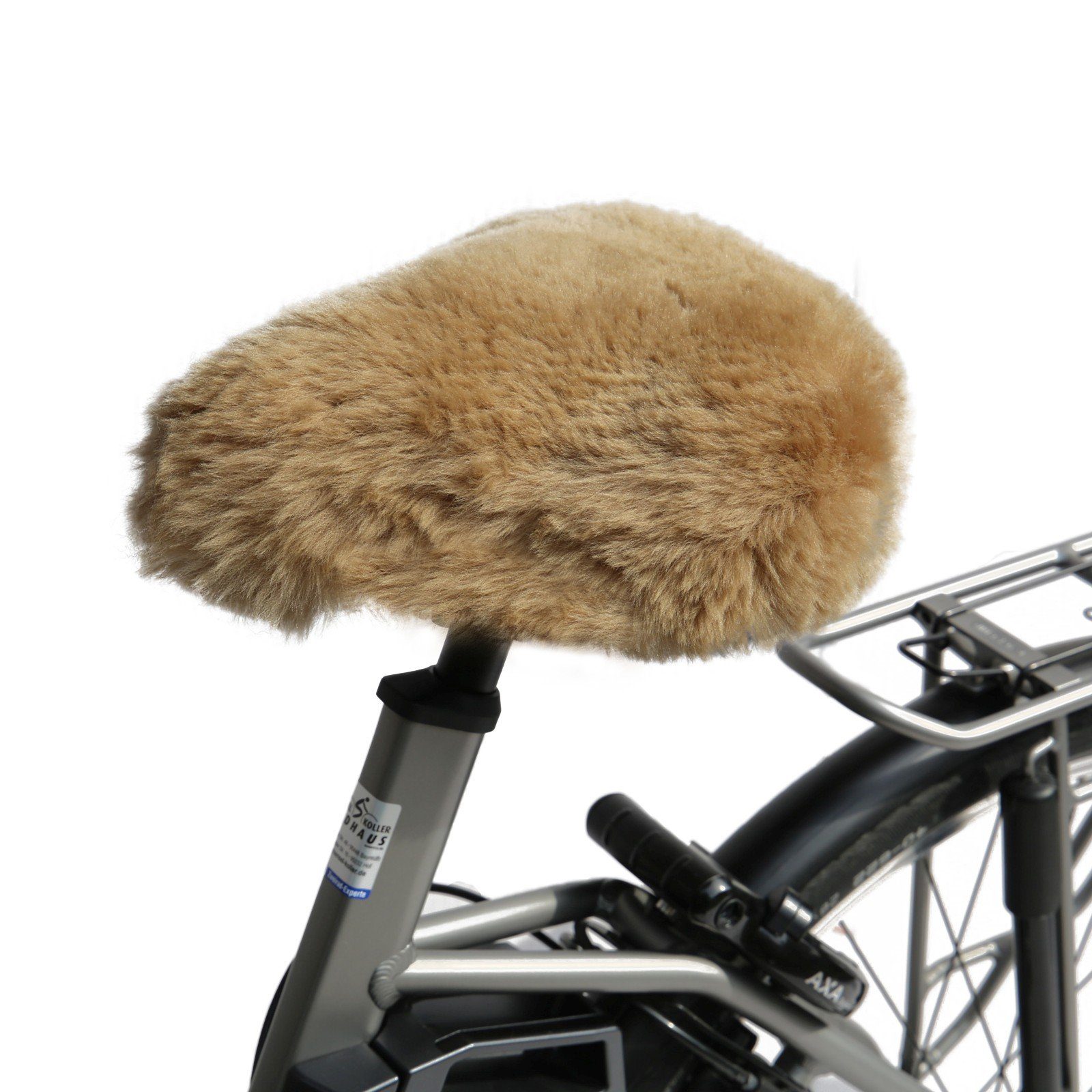 Hollert Sattelbezug, Lammfell Fahrradsattelbezug Sattelüberzug Cappuccino