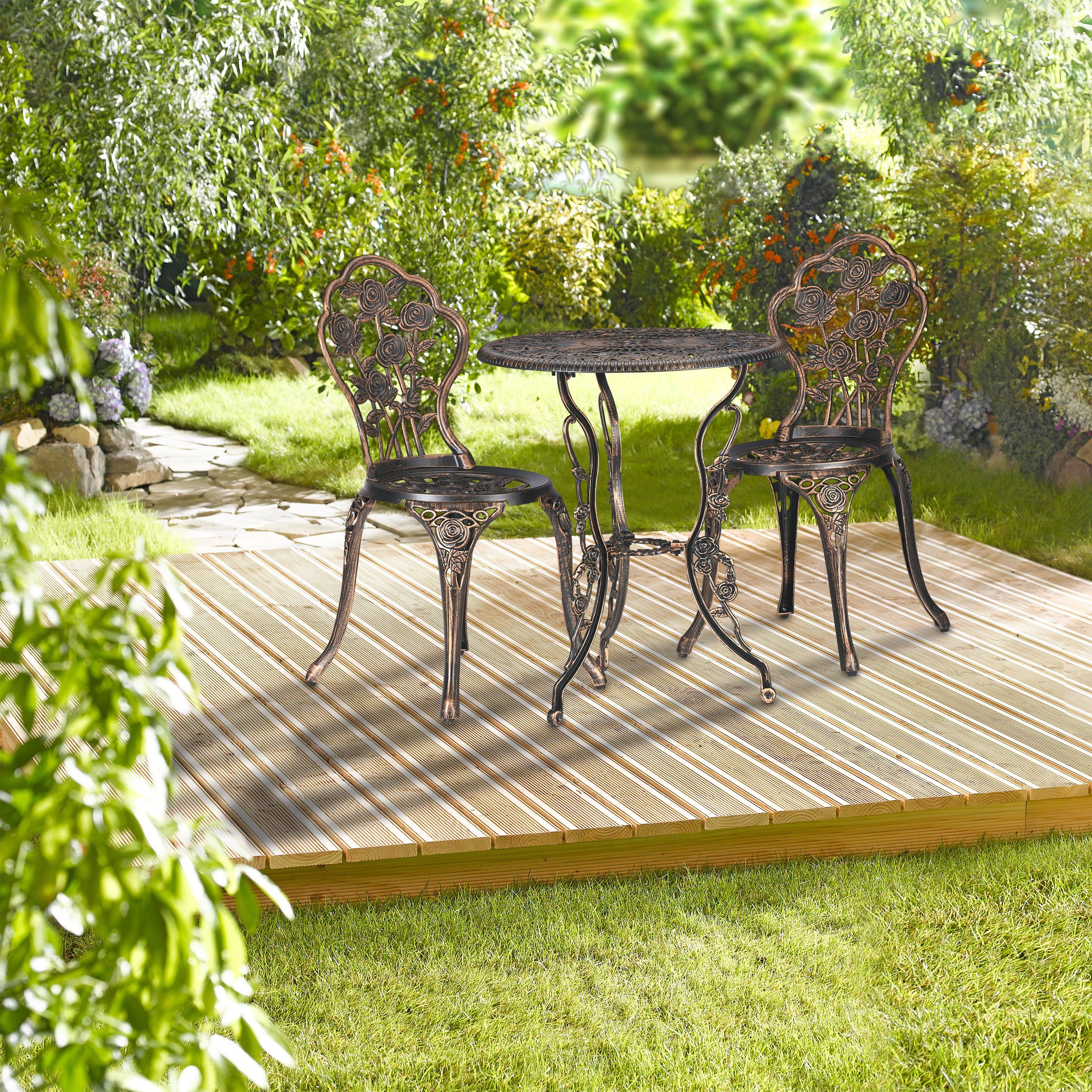 relaxdays Balkonset 3-teiliges Gartenmöbel Set, (1 günstig online kaufen