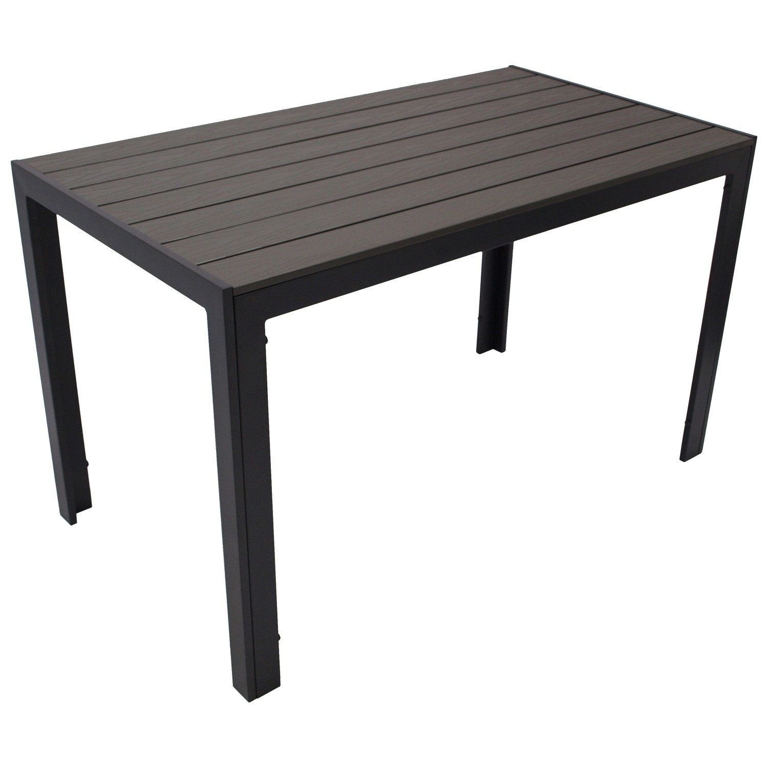 DEGAMO Gartentisch SORANO, 70x125cm rechteckig, Alu anthrazit + Kunstholz grau