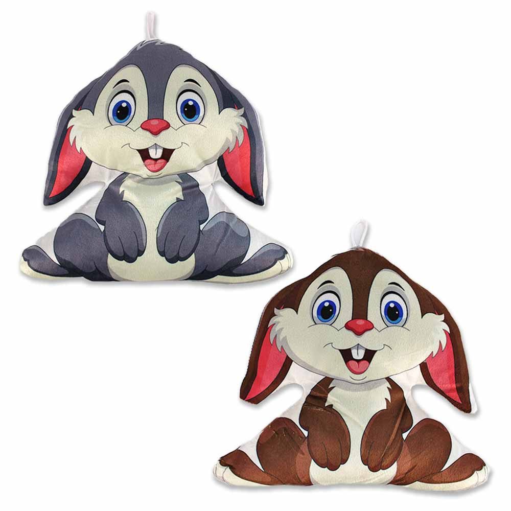Tierkuscheltier 2er Set Hase Kuscheltier Kissen aus Plüsch mit Schlaufe - ca. 25 cm