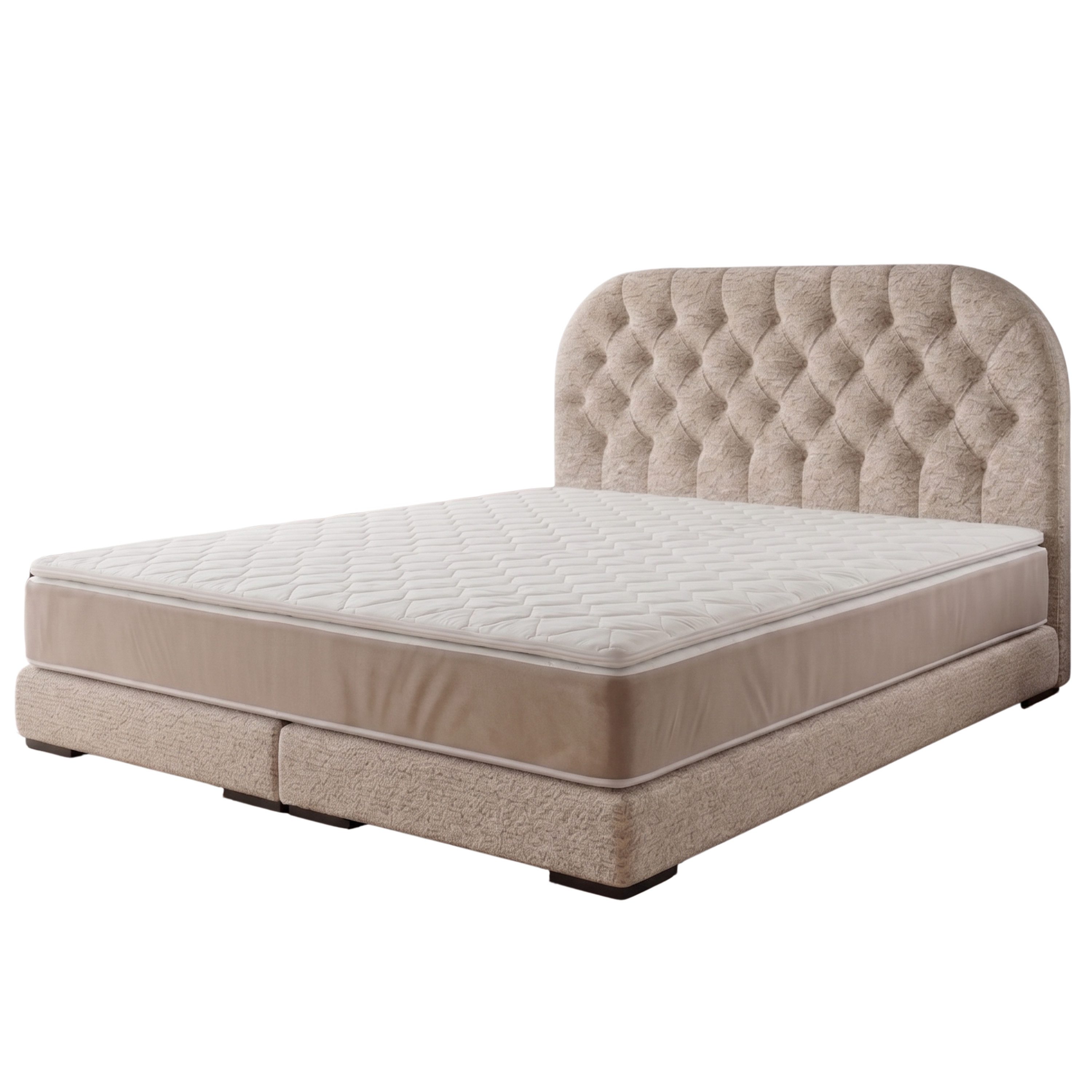 A&J MöbelLand GmbH Bettgestell Polsterbett LEON als Bettgestell mit Kopfteil (Länge: 209 cm, Höhe Kopfteil: 110 cm, 4 Kopfteil-Varianten, 7 Größen zur Auswahl, Modernes Design, TOP ANGEBOT!, Inklusive Bettgestell), Komplettgestell-Set