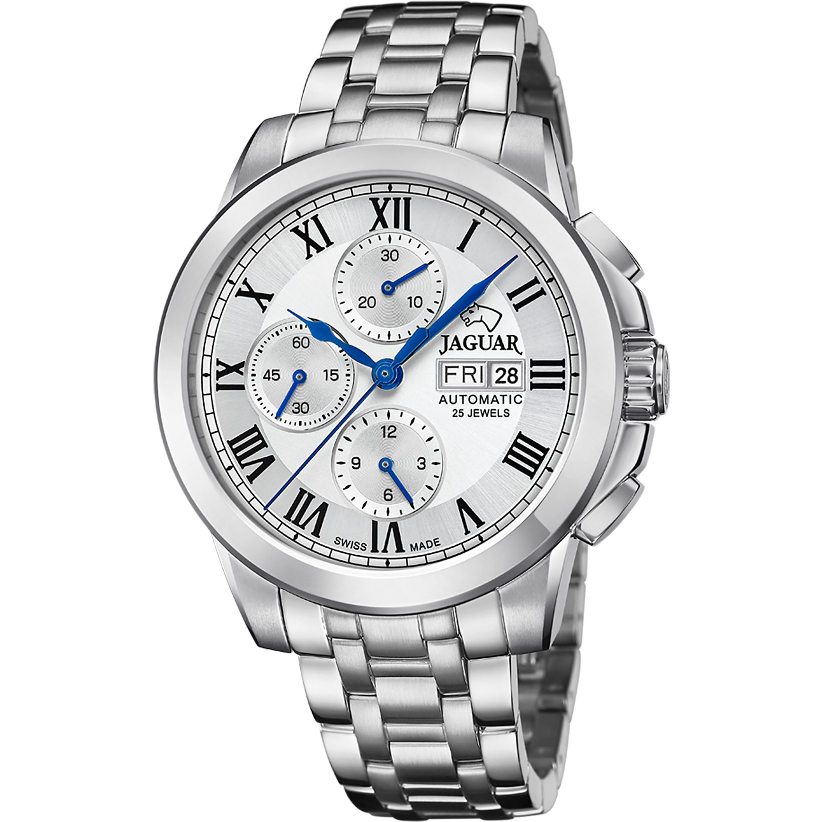 Jaguar Automatikuhr Automatik J978_2, Armbanduhr, Herrenuhr, Swiss Made, Mechanische Uhr, Edelstahlarmband