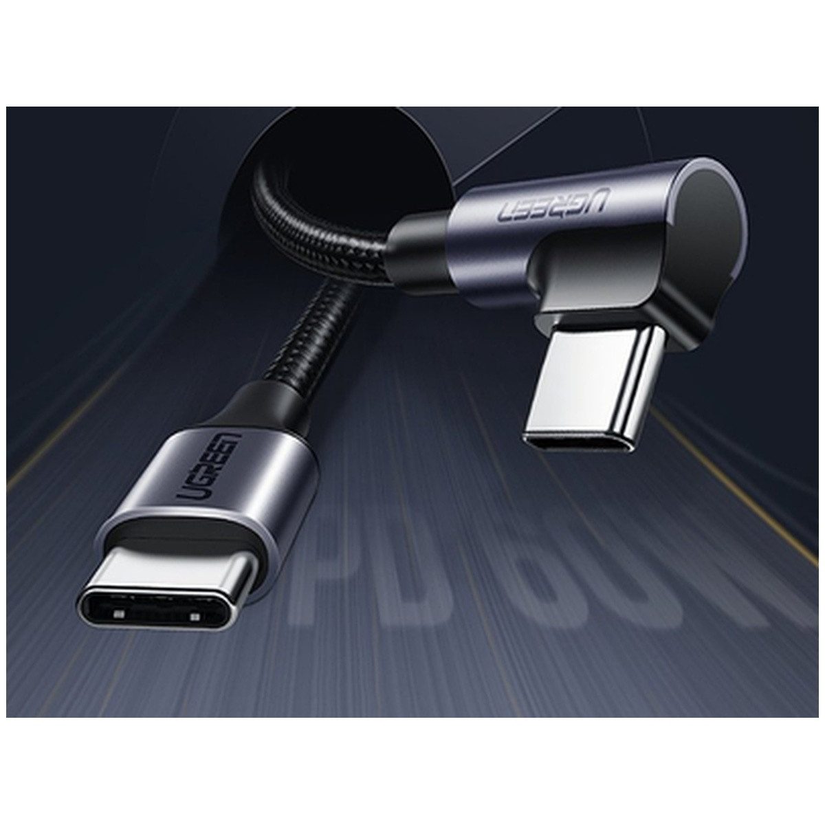 UGREEN Ugreen US255 50125 USB-C gerade USB-C gewinkelt PD QC Kabel Smartphone-Ladegerät