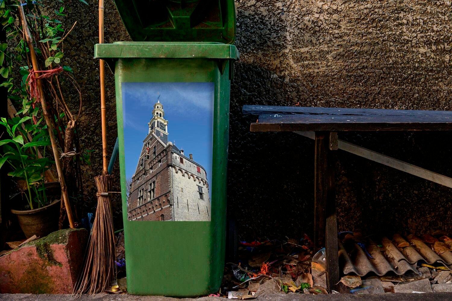 Der Hauptturm MuchoWow (1 Abfalbehälter von im Mülltonne, Container, Sticker, St), Hafen Hoorn Mülleimer-aufkleber, Wandsticker