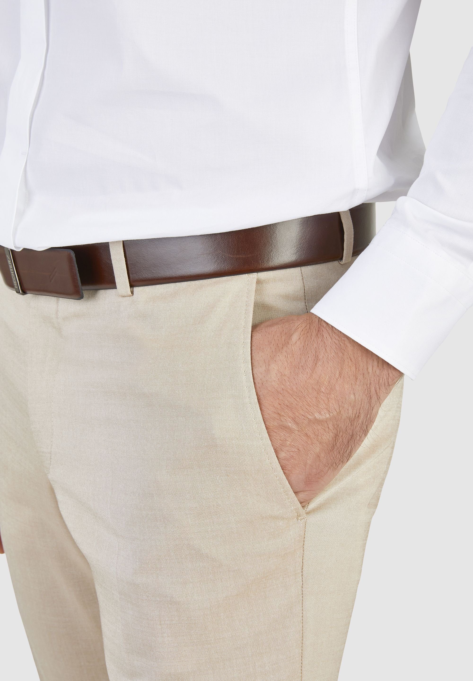 Anzughose beige Pin-Ponit-Muster PARIS HECHTER mit