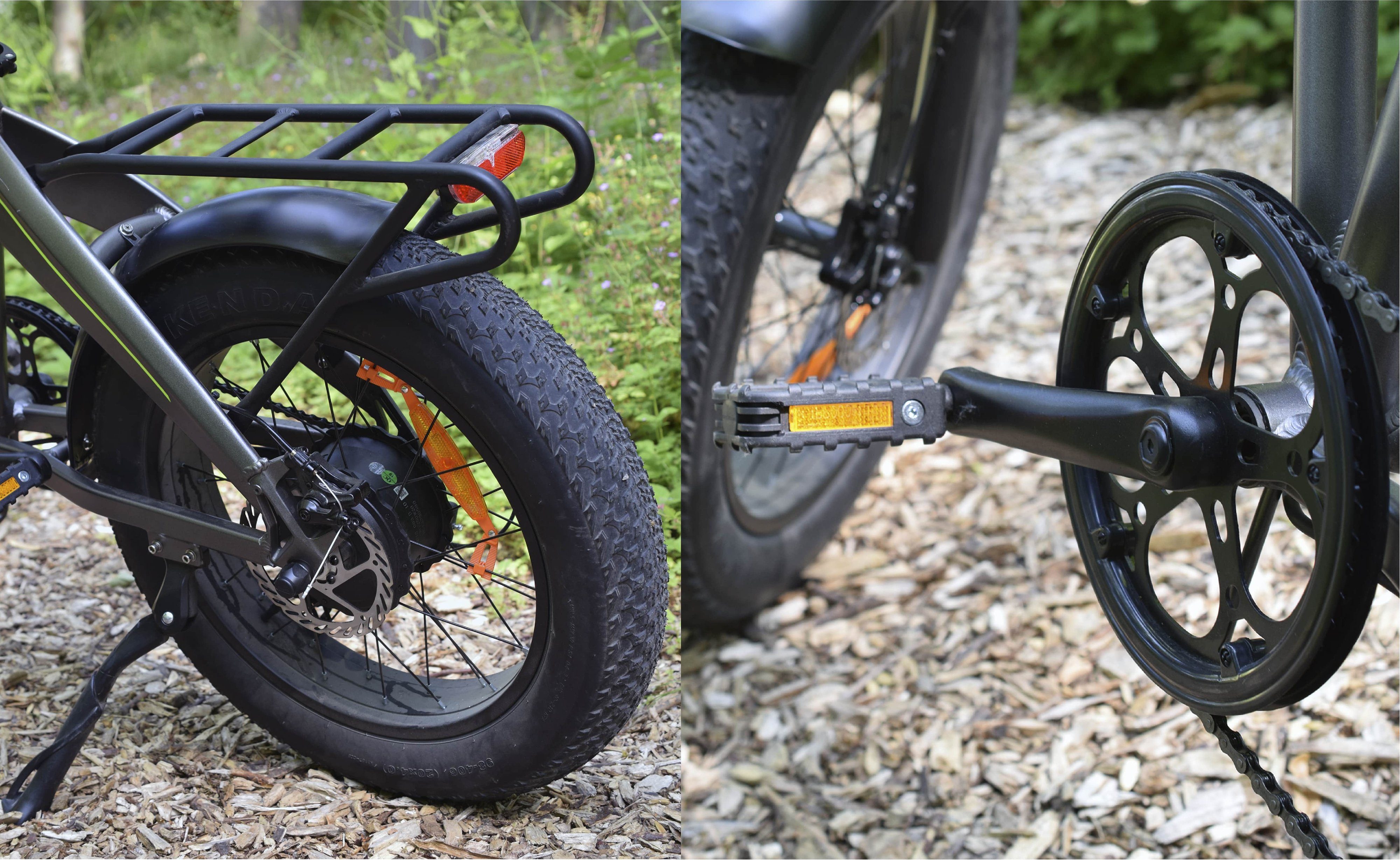 SachsenRAD E-Bike F6 Heckmotor, 7 Shiamo, 20 LCD Gang Kettenschaltung, starker 80km E-Faltbike interne Geländemotor, Safari E-Bike Stück), (1 Reichweite, Steuerdisplay Kabelführung Zoll
