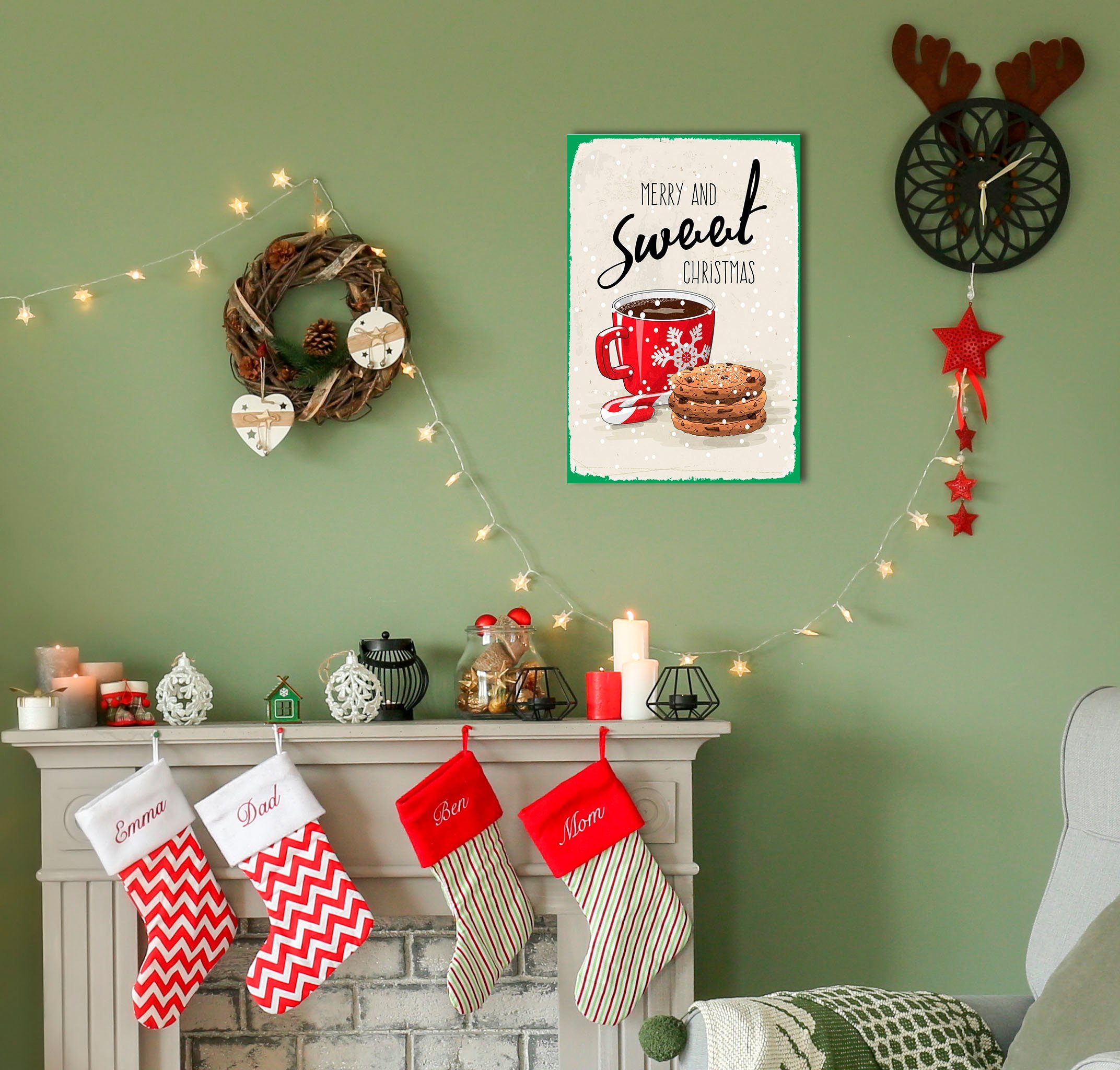 queence Metallbild Sweet Christmas, Essen, Schriftzug, Schriftzüge, Weihnac günstig online kaufen