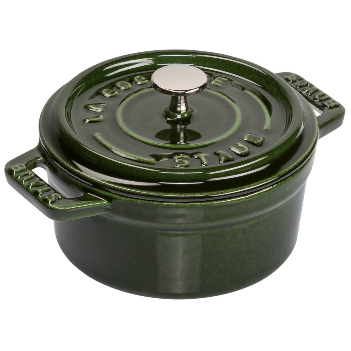 Staub Auflaufform Mini Cocotte 10cm rund Basilikum-grün, Gusseisen, Gusseisen