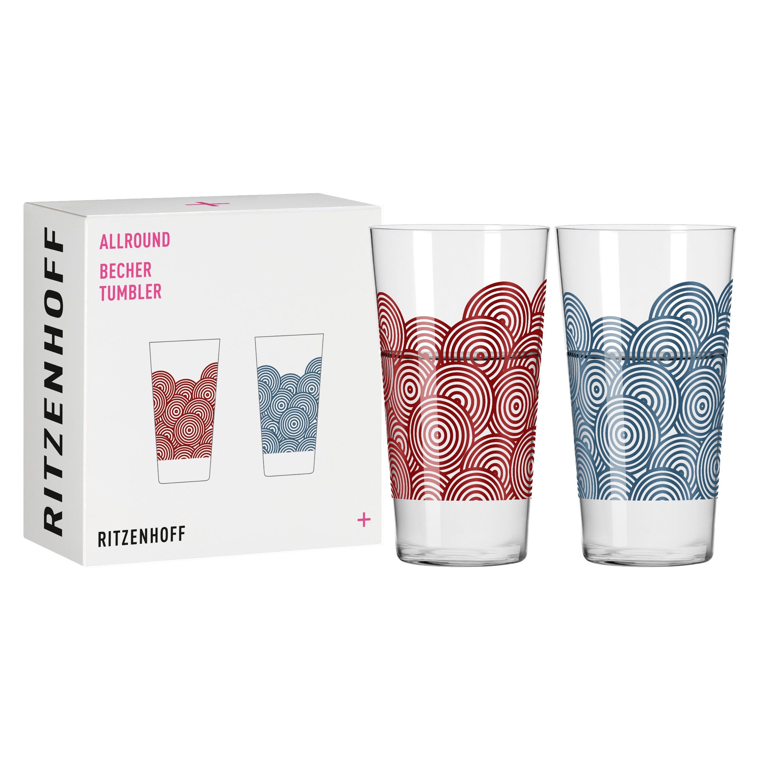 Ritzenhoff Tasse Transparent, Durchmesser 7.5 cm, Glas, Farbe: Transparent, Motiv: Wellen
