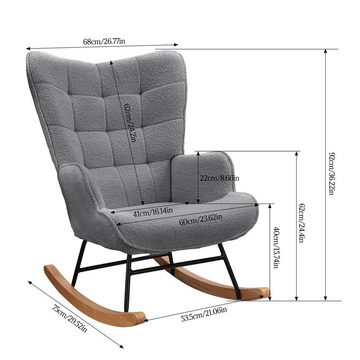 SEEZSSA Schaukelstuhl Schaukelstuhl Stillsessel Relaxsessel Schaukelsessel, Mit Holzkufen Wohnzimmersessel für Schlafzimmer Kinderzimmer