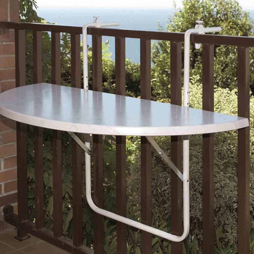 GAUTZSCH Balkonhängetisch in weiß, Stahl - 100x1,6x50cm (BxHxT)