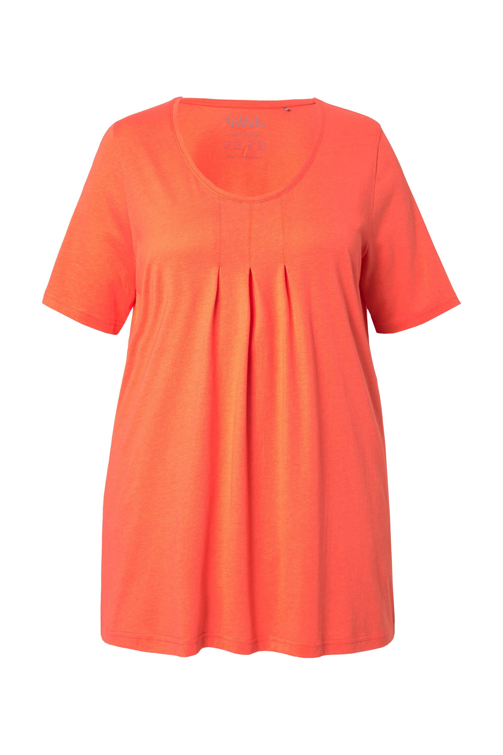 Ulla Popken T-Shirt T-Shirt Zierfalten A-Linie Rundhals Halbarm Modal günstig online kaufen