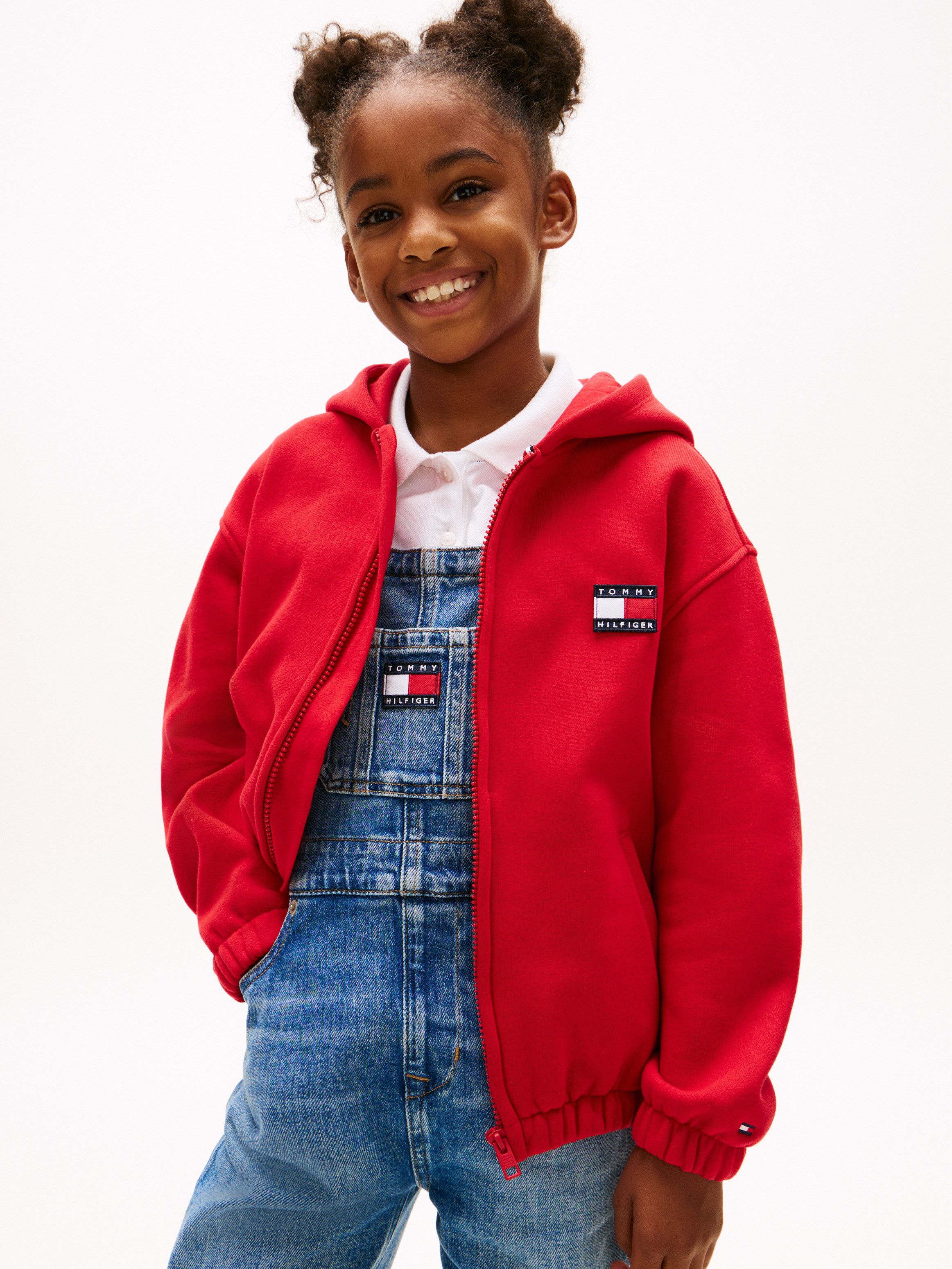 Tommy Hilfiger Kapuzensweatjacke Kinder bis 16 Jahre, mit Kapuze