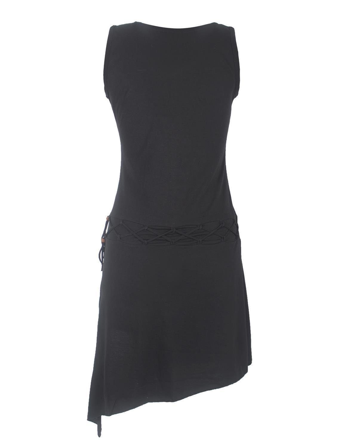 Vishes Sommerkleid Ärmelloses Kleid asymmetrisch Beinausschnitt Gürtel-Schn günstig online kaufen