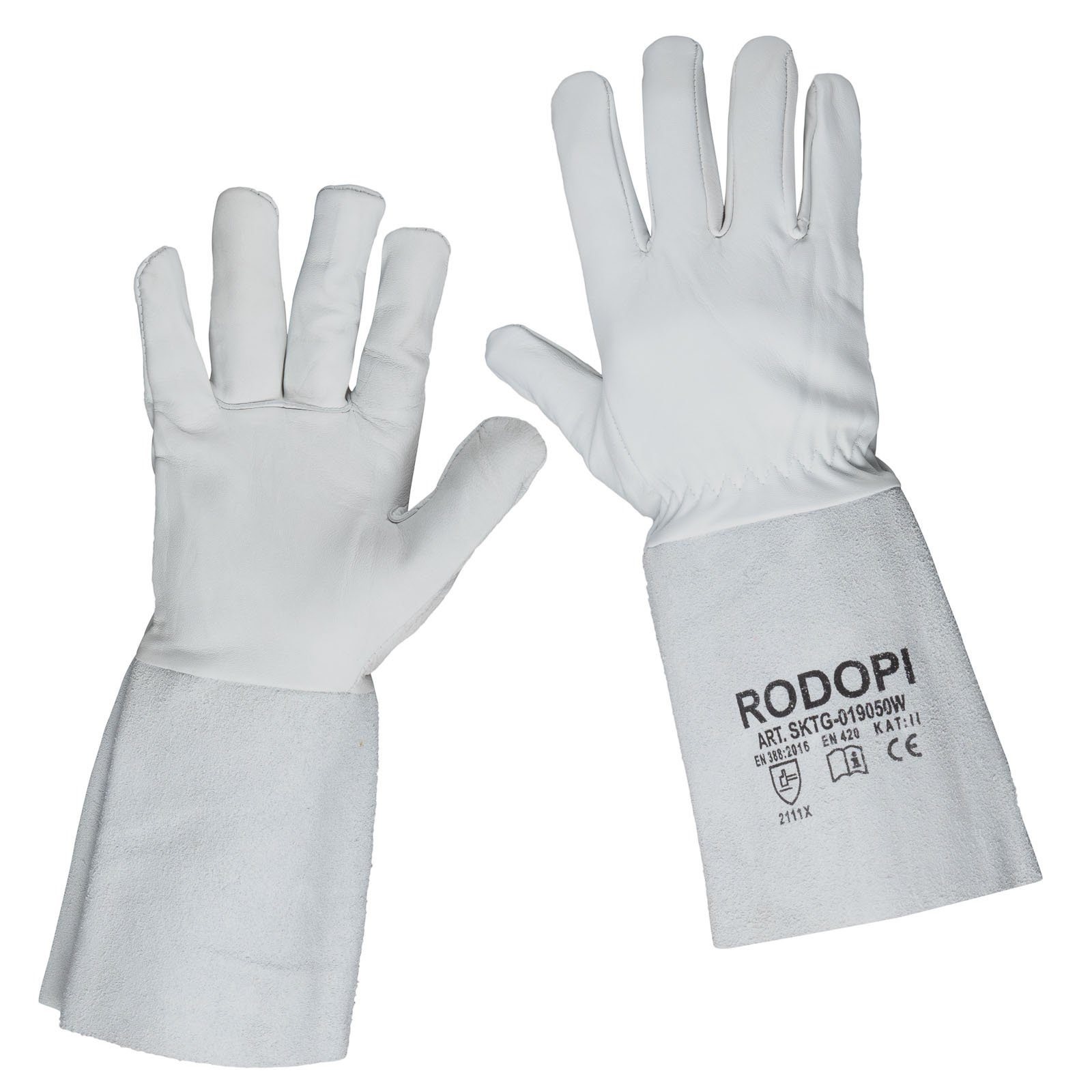 Julido Leder-Arbeitshandschuhe Rodopi Schweißerhandschuh Leder Handschuhe Hitzeschutzhandschuh Arbeit mit Pulsschutz