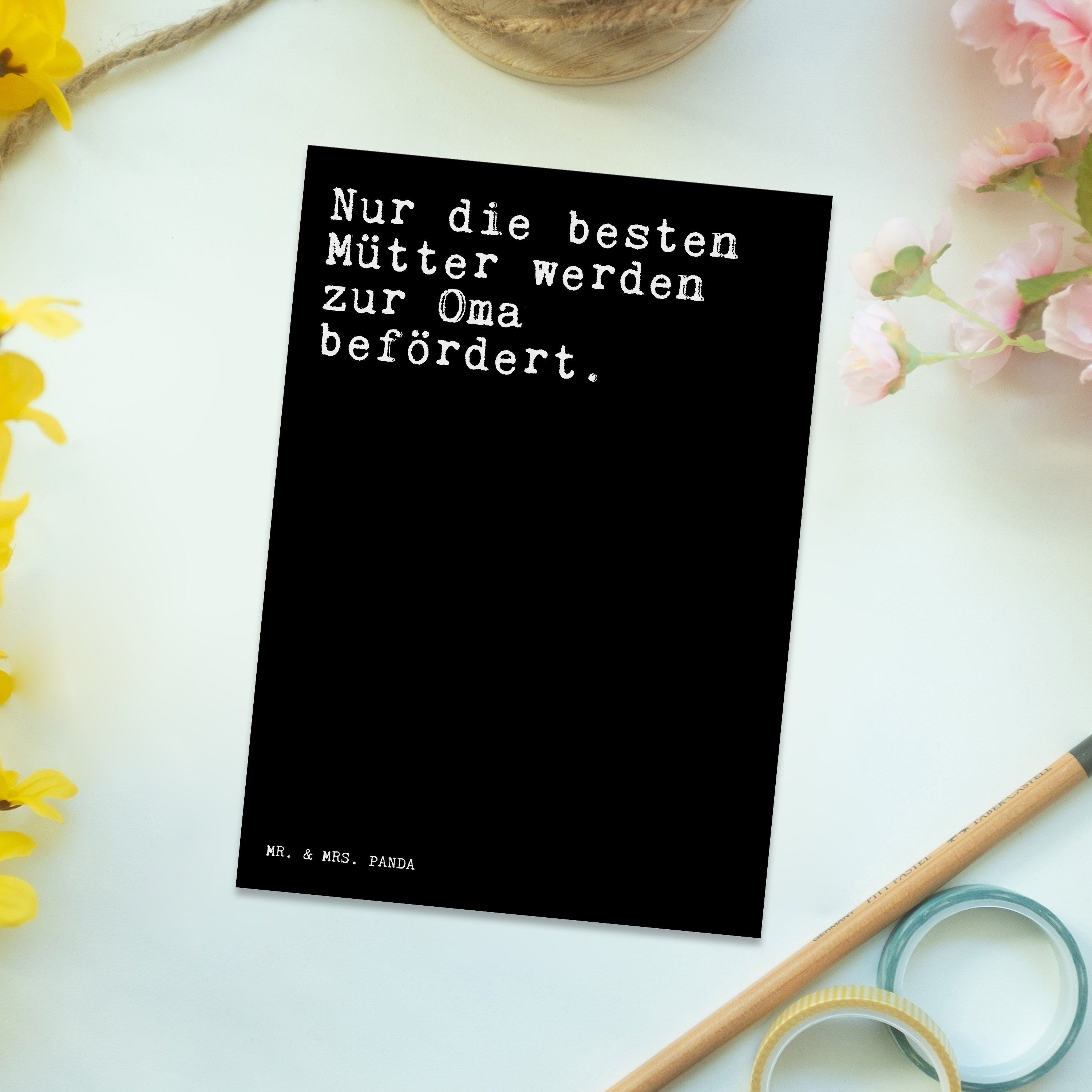 Mr. Mrs. Spruch - - Geschenk, Schwarz Mütter... Mama & Nur die Geschenk, Postkarte Panda besten