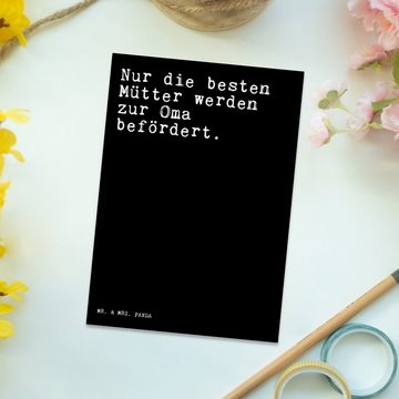 Mr. & Mrs. Panda Postkarte Nur die besten Mütter... - Schwarz - Geschenk, Mama Geschenk, Spruch, Langlebiger Druck