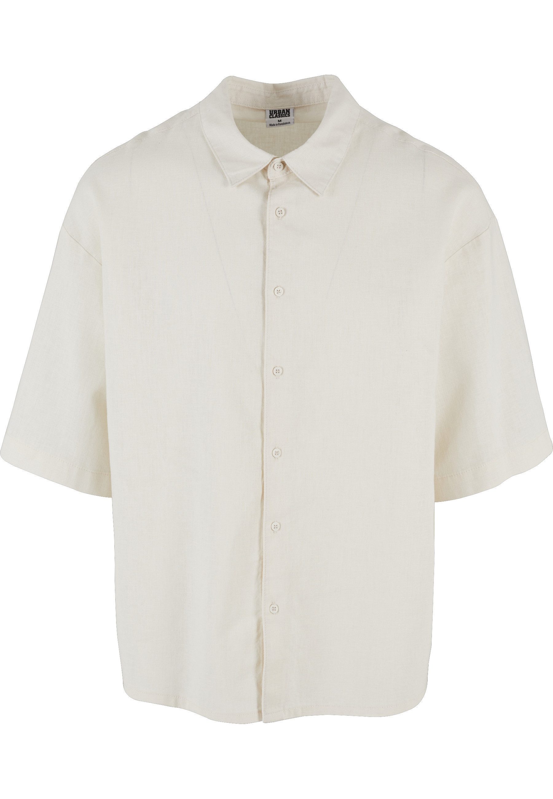 URBAN CLASSICS Kurzarmshirt Urban Classics Herren Boxy Cotton Linen Shirt (1-tlg)