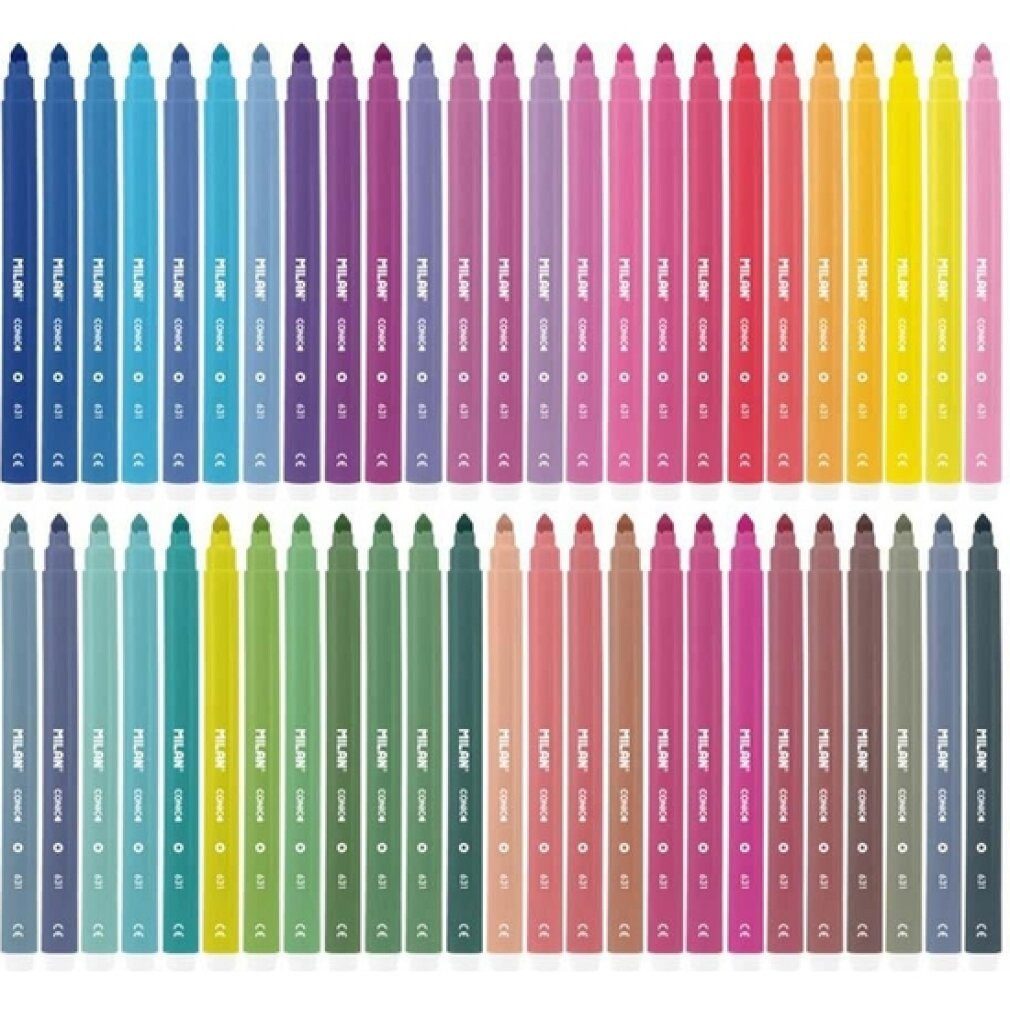 milan Buntstift SCHACHTEL MIT 50 FARBIGEN FILZSTIFTEN 31X20 O