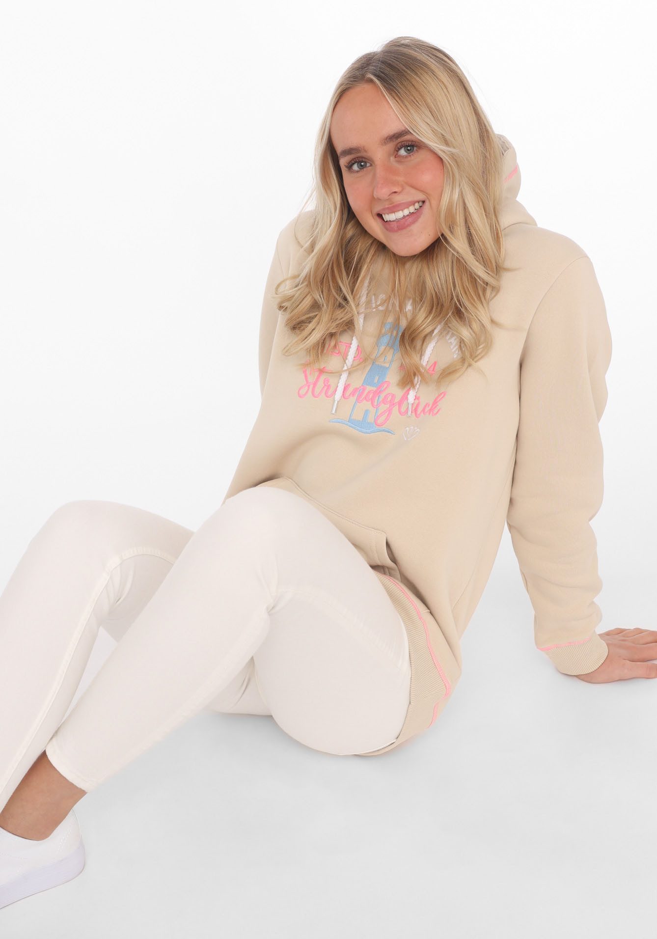 Zwillingsherz Hoodie "Glücklich am Strand" mit günstig online kaufen