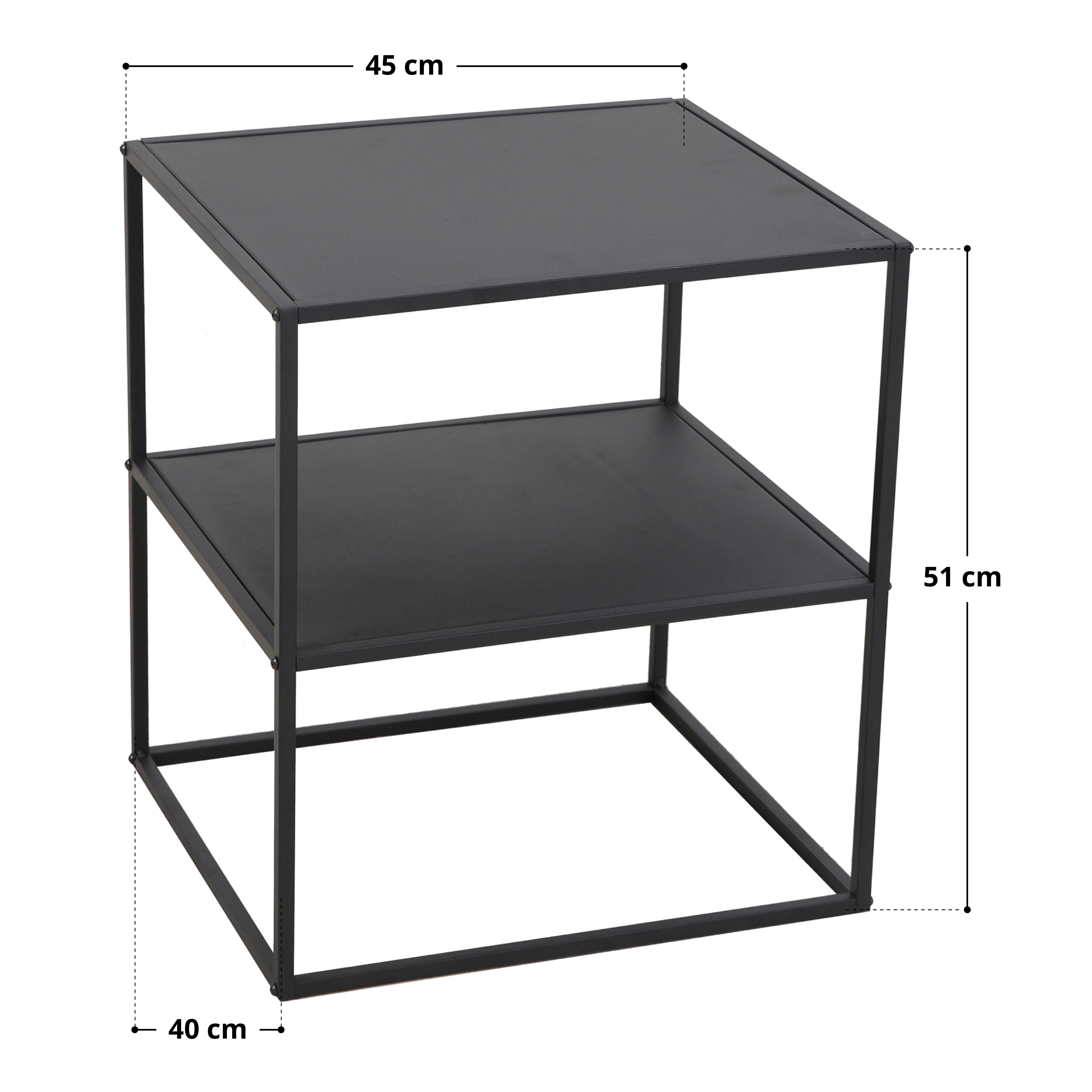 SVITA Standregal, Beistelltisch, Nachttisch, Sofatisch, Metall, Weiß