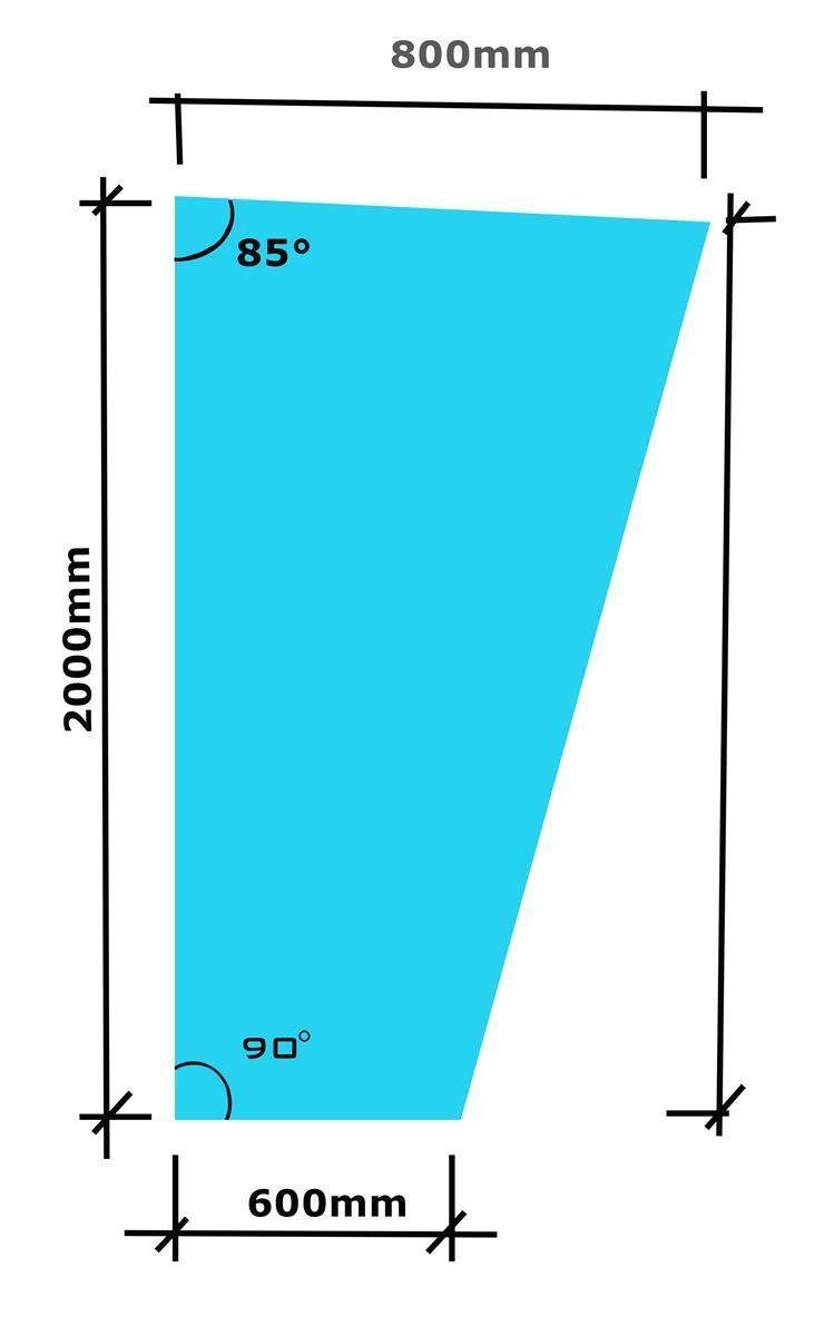 Glaszentrum Hagen Vordach Glaszentrum Hagen 80x200x60 cm Seitenteil für Vordächer Weiß