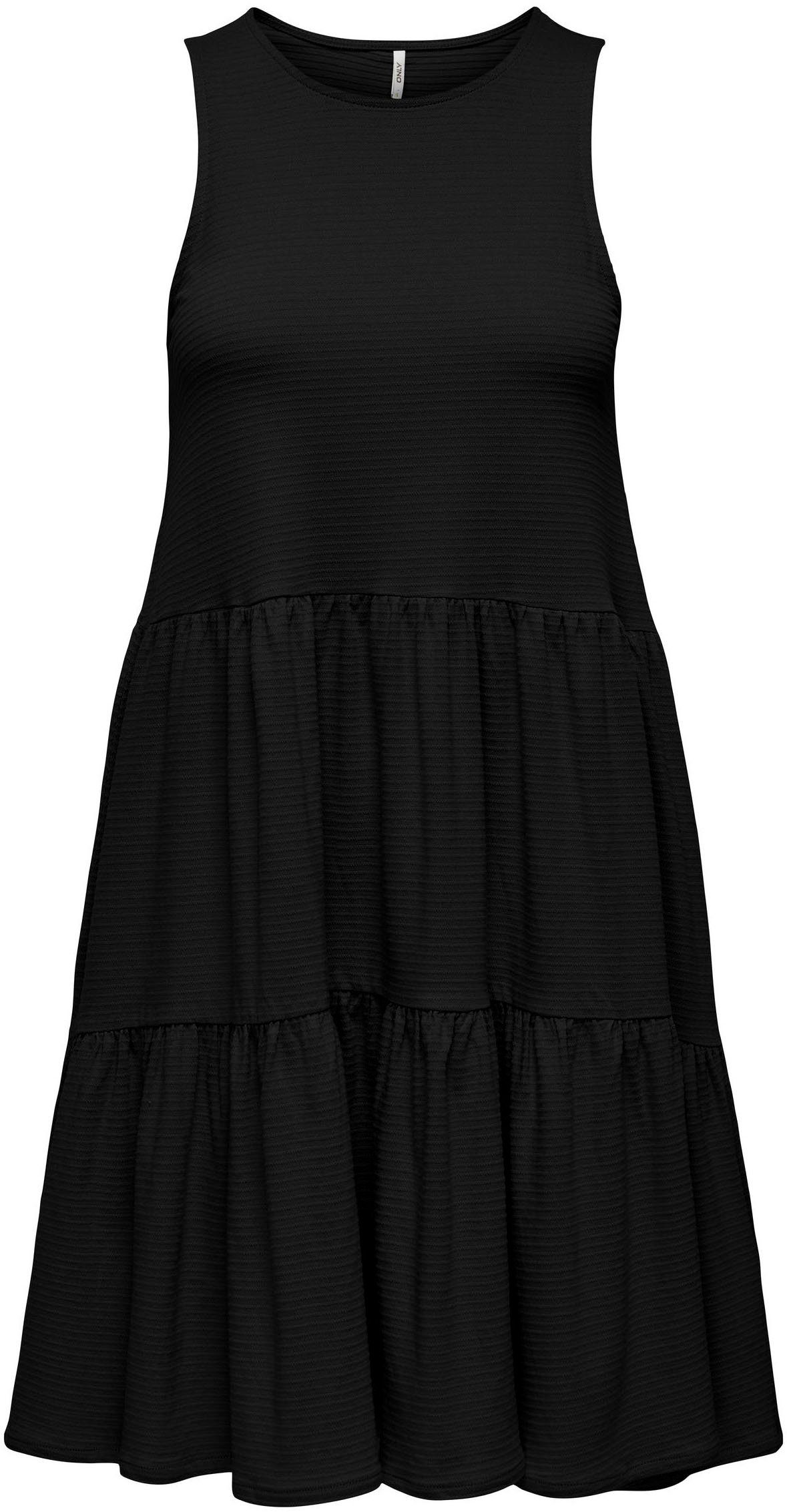 S/L DRESS Black JRS ONLOLIVIE mit ONLY Volant Minikleid
