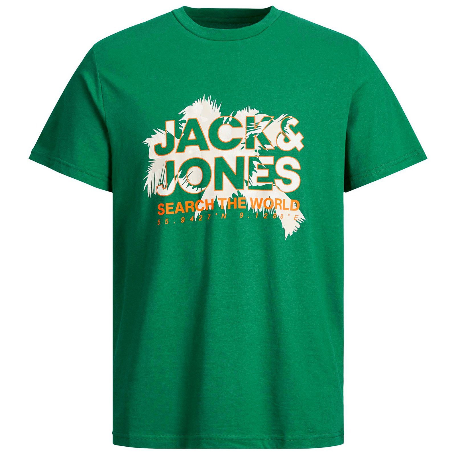 Jack&Jones Jack Rundhalsshirt Jones Größen Logo-Motiv JCOMARINA & T-Shirt grün Große