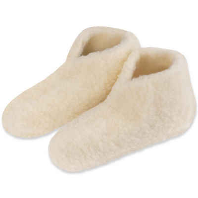 formalind Schafwolle Bettschuh (Unisex Hausschuhe, Fußwärmer) aus italienischer Merinowolle, bei besonders kalten Füßen